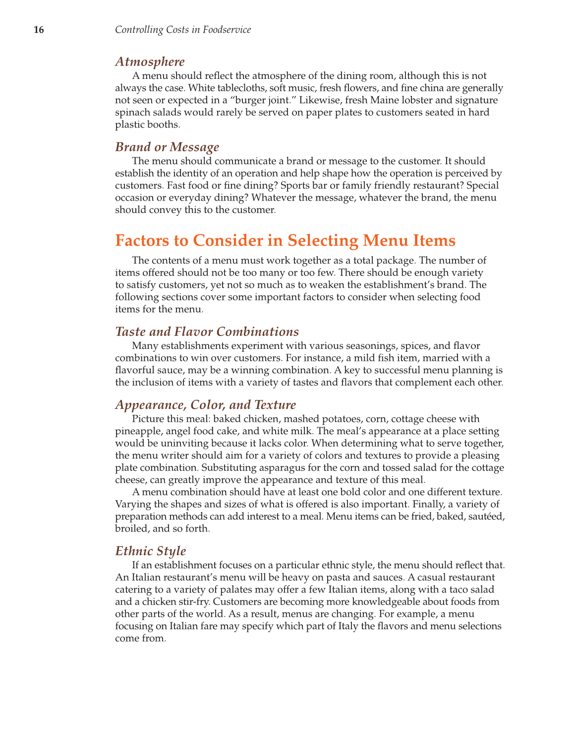 Controlling Costs in Foodservice, 1st Edition page 16