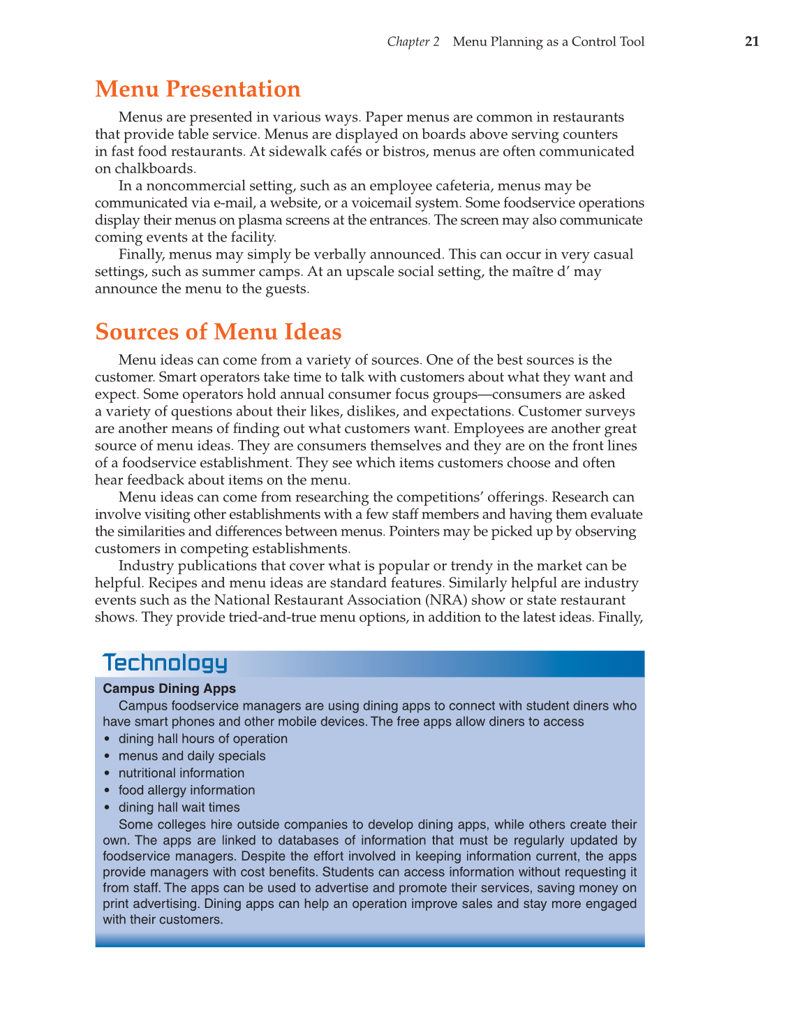 Controlling Costs in Foodservice, 1st Edition page 21