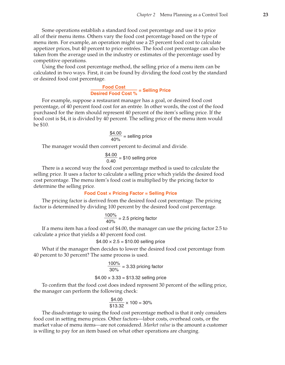 Controlling Costs in Foodservice, 1st Edition page 23