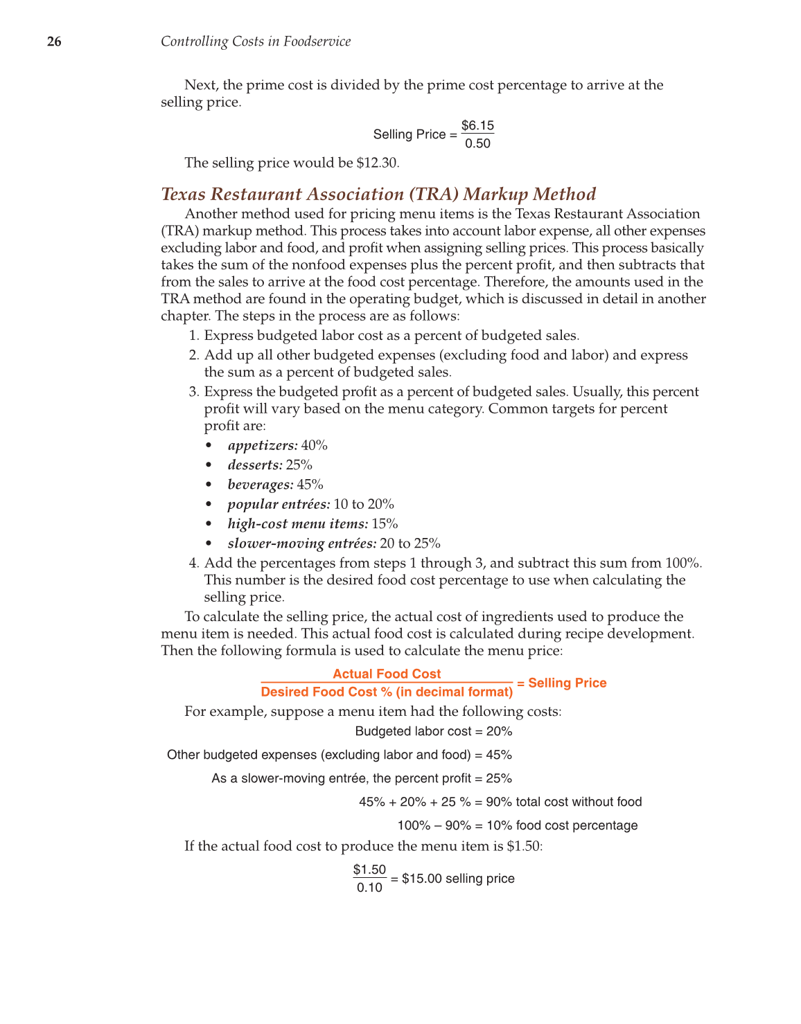 Controlling Costs in Foodservice, 1st Edition page 26
