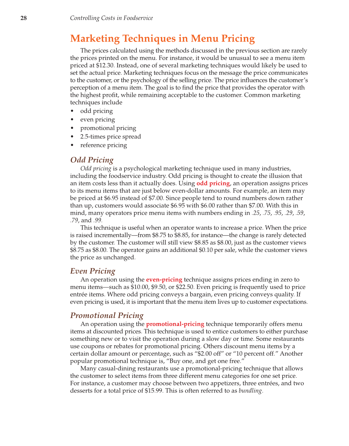 Controlling Costs in Foodservice, 1st Edition page 28