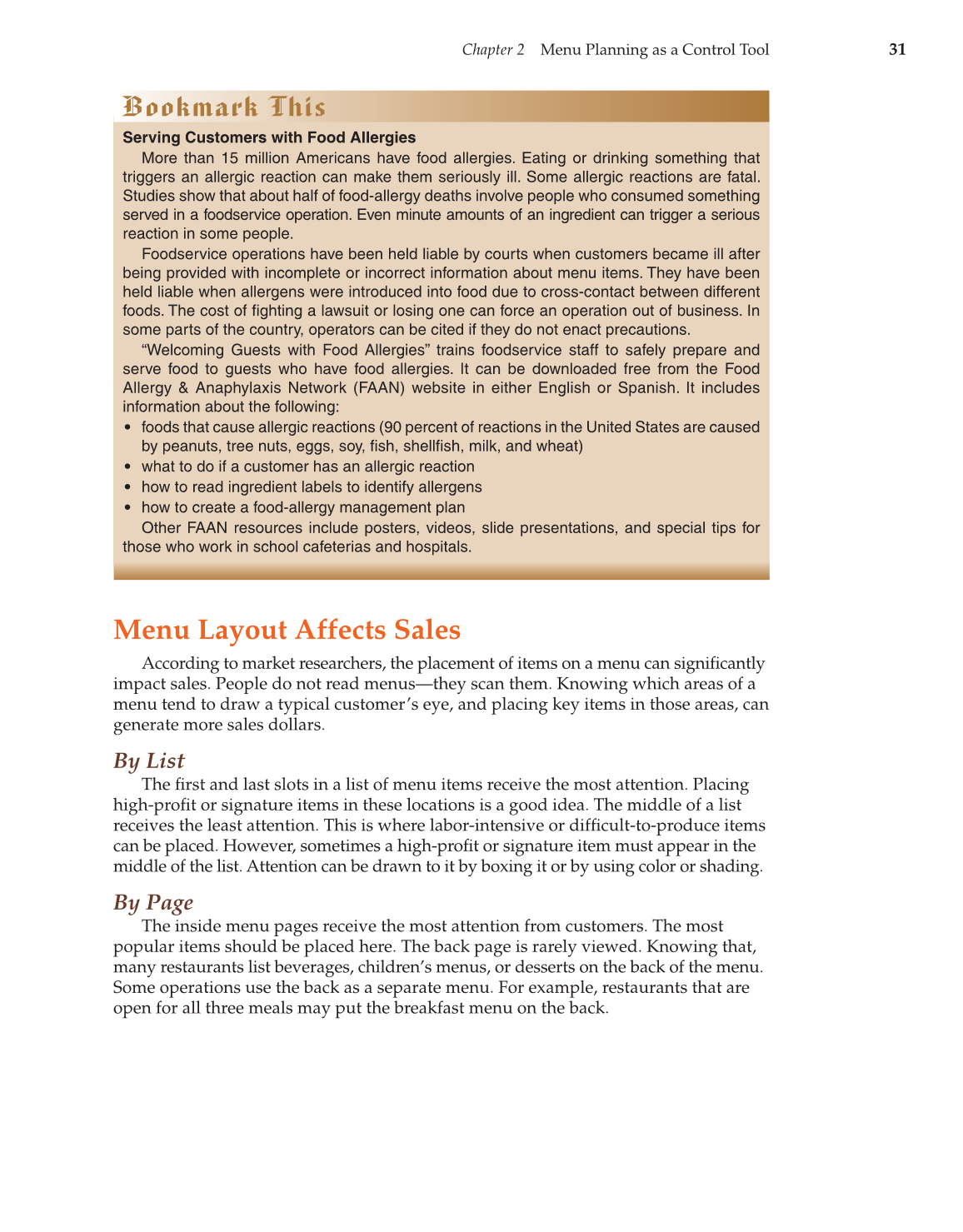 Controlling Costs in Foodservice, 1st Edition page 31