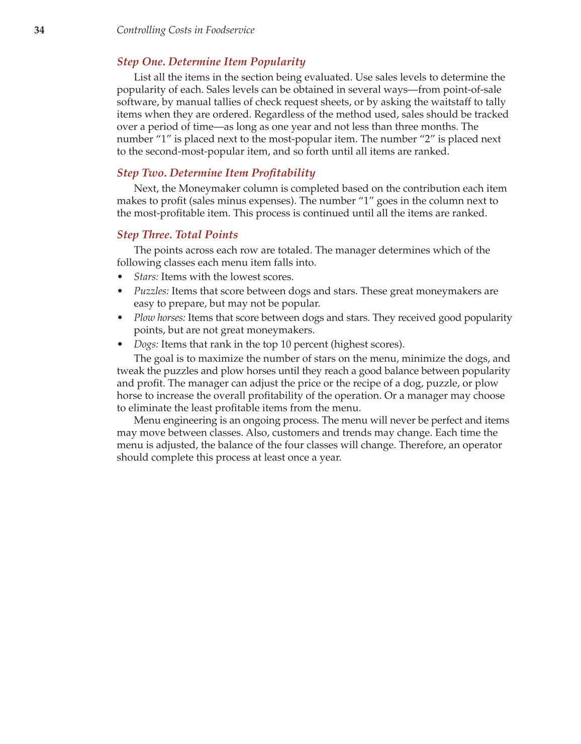 Controlling Costs in Foodservice, 1st Edition page 34