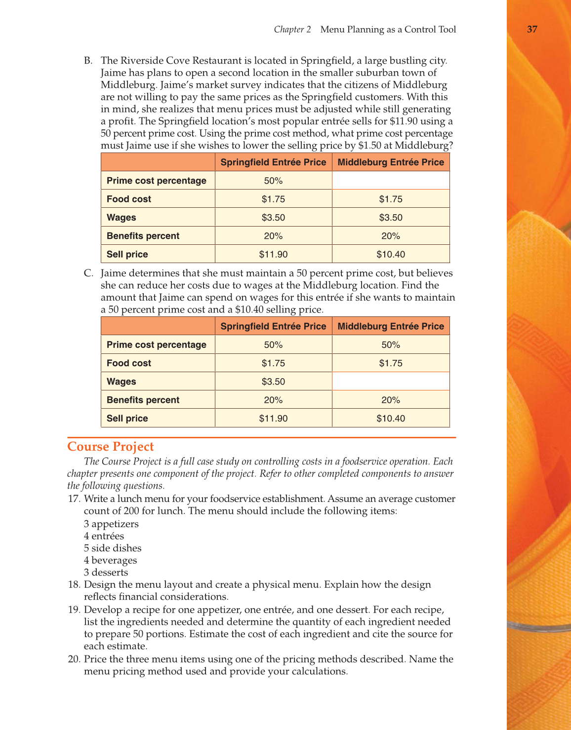 Controlling Costs in Foodservice, 1st Edition page 37