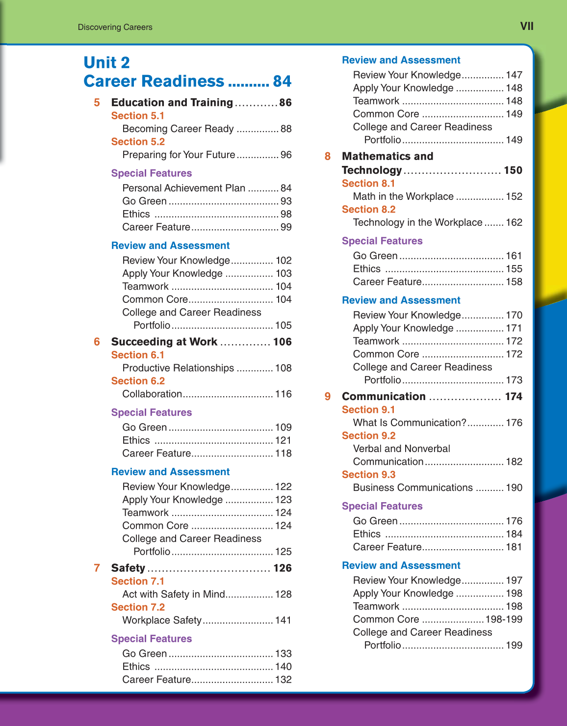 Discovering Careers, 8th Edition page VII