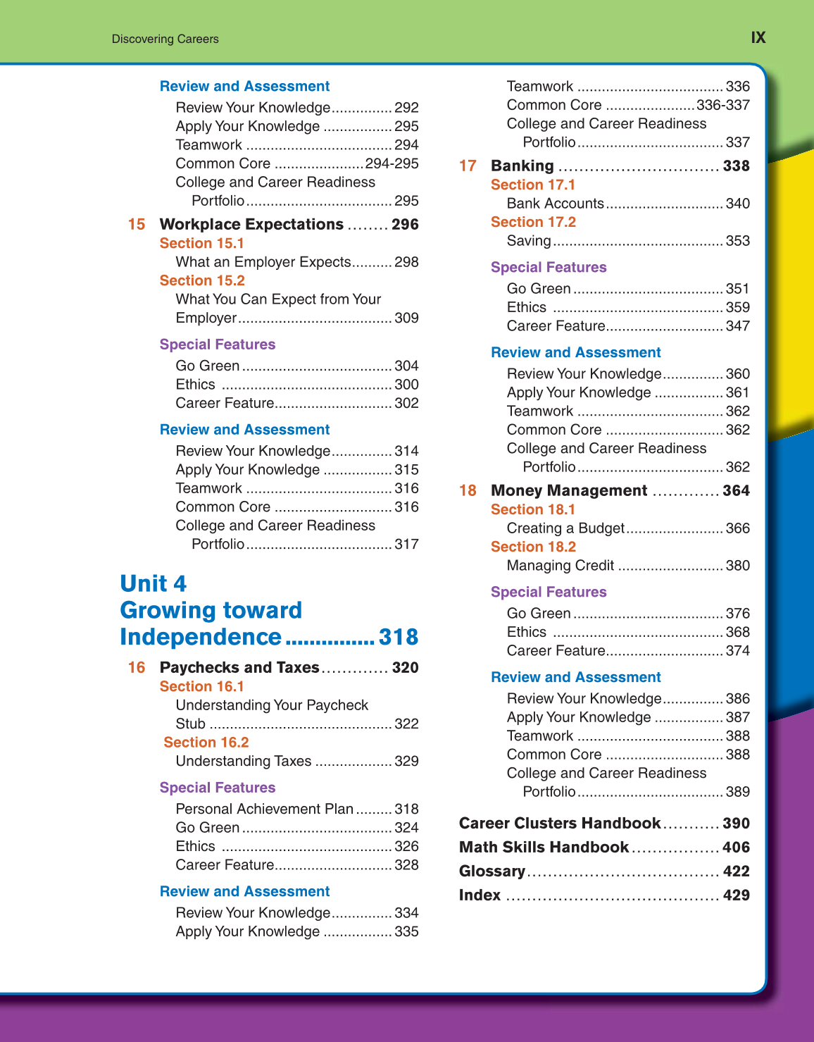 Discovering Careers, 8th Edition page IX