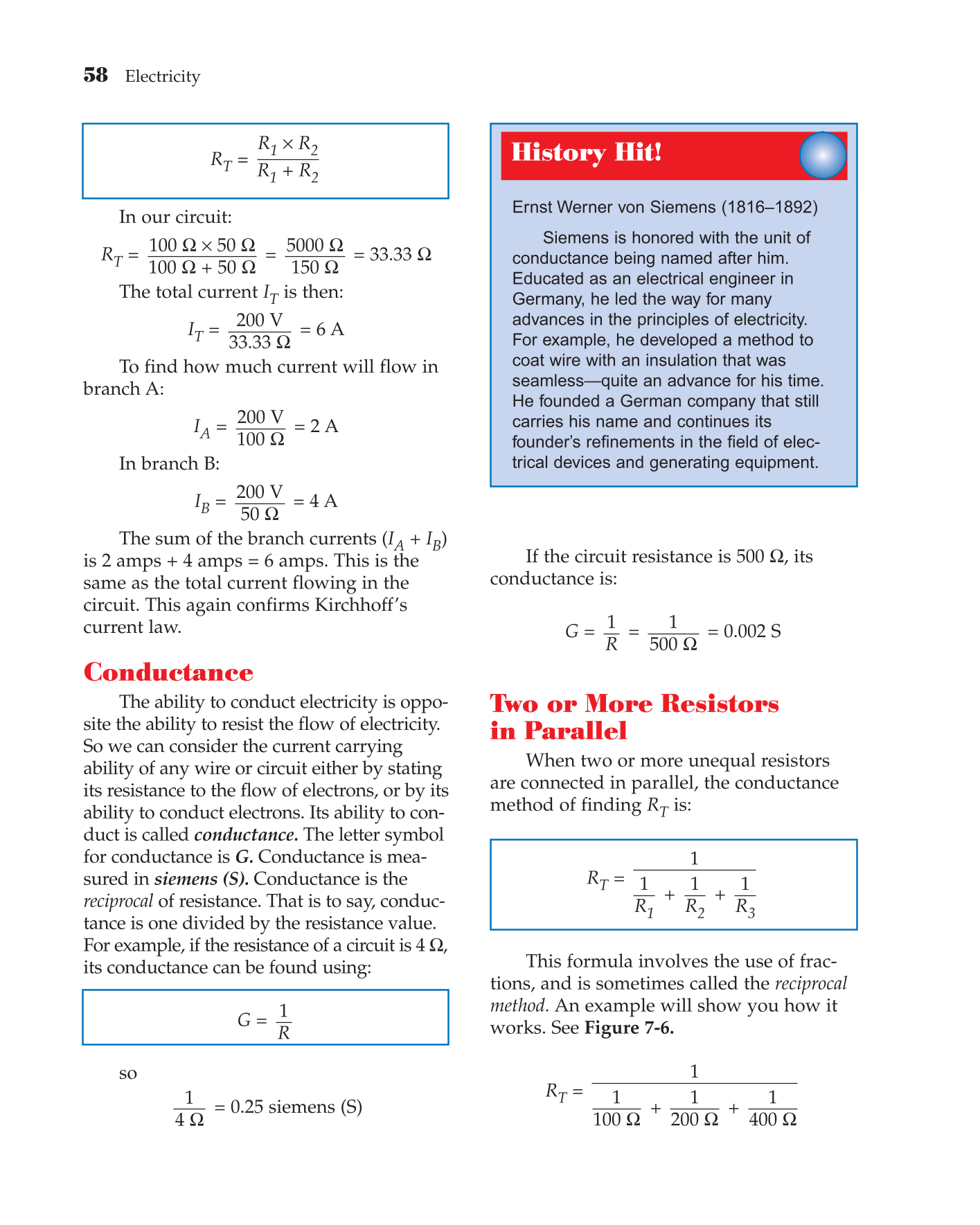 Electricity, 10th Edition page 58