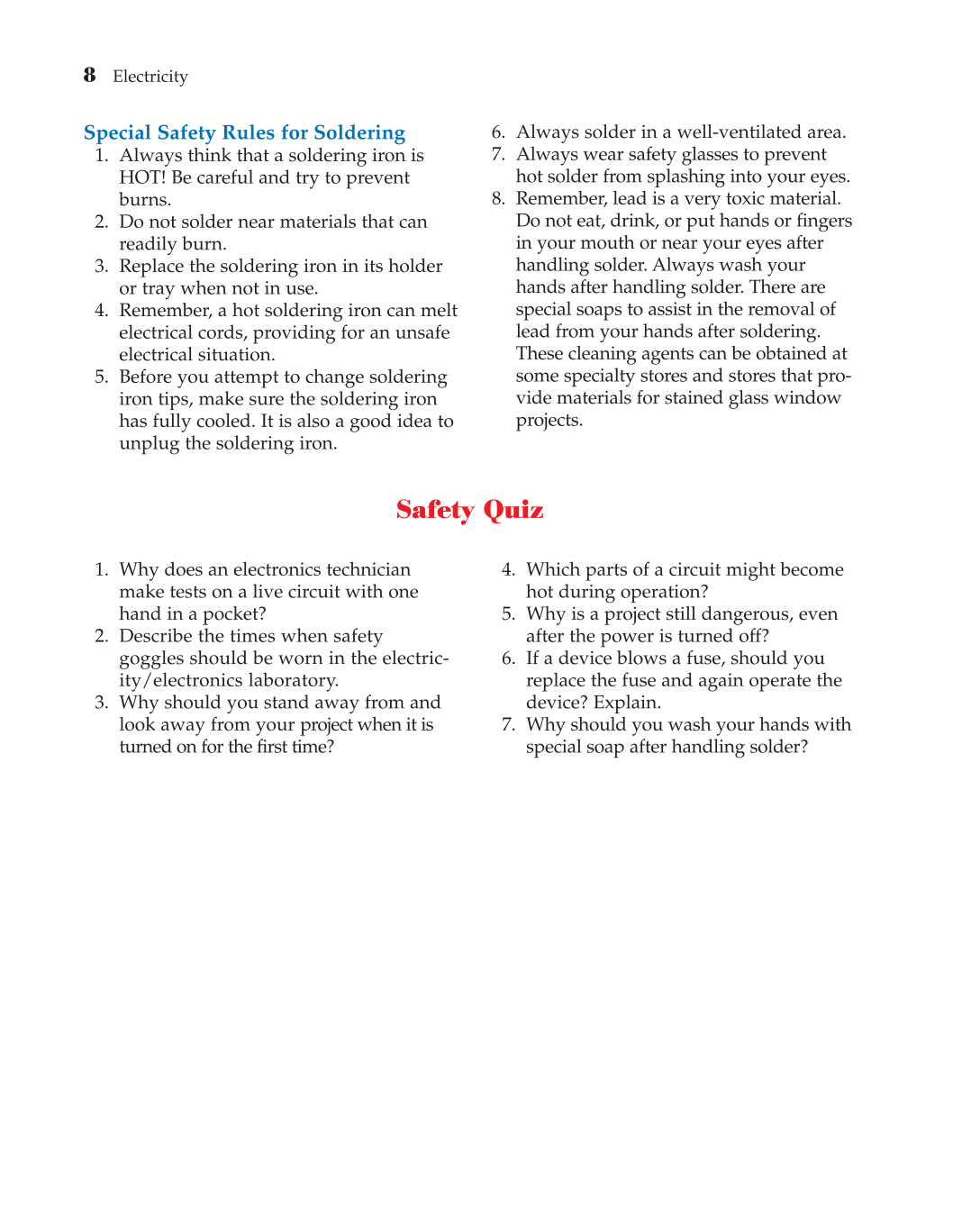 Electricity, 10th Edition page 8
