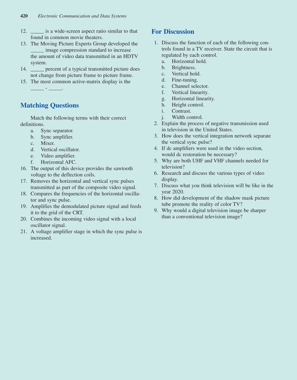 Electricity &amp; Electronics, 10th Edition page 420