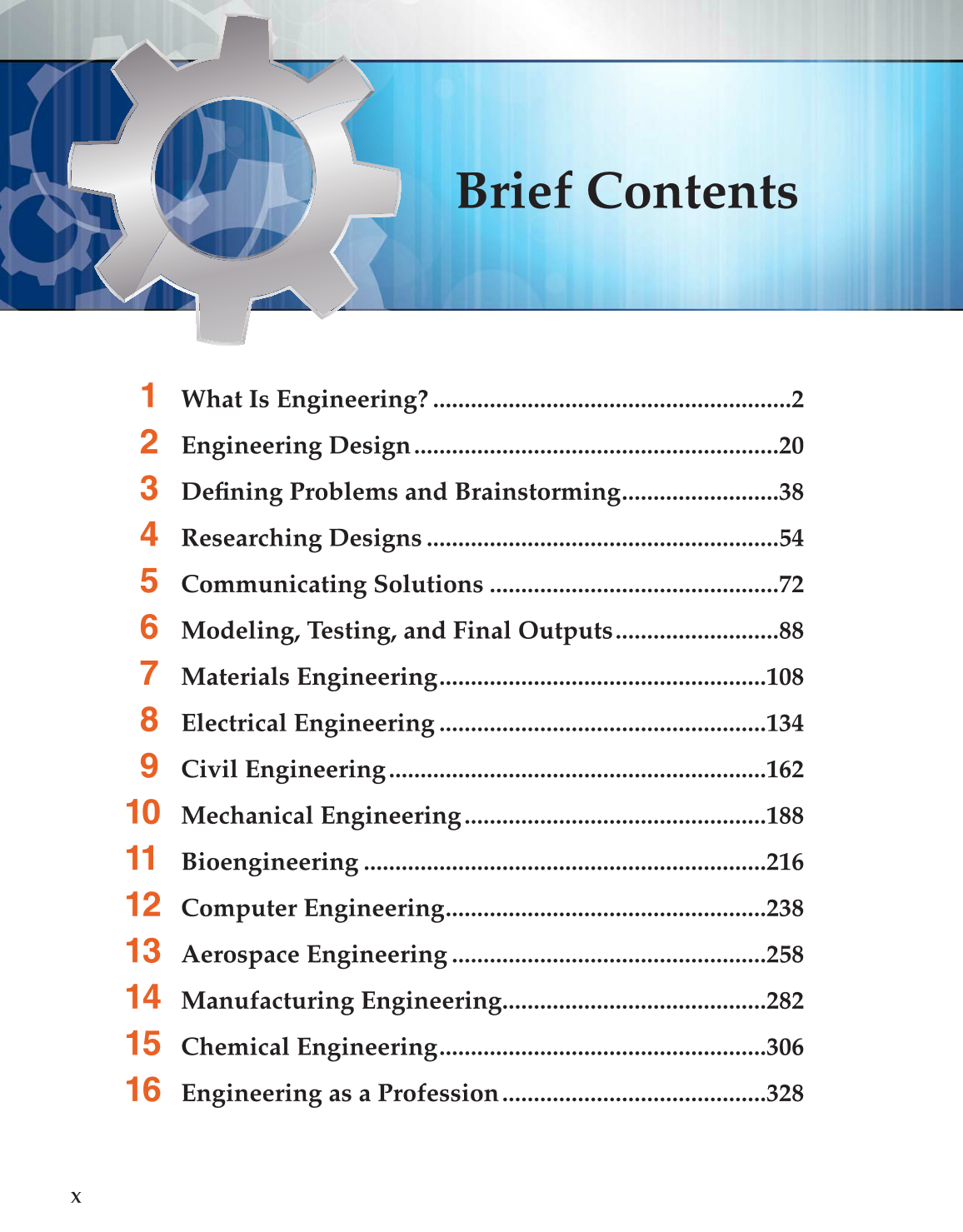 Engineering Fundamentals, 1st Edition page X
