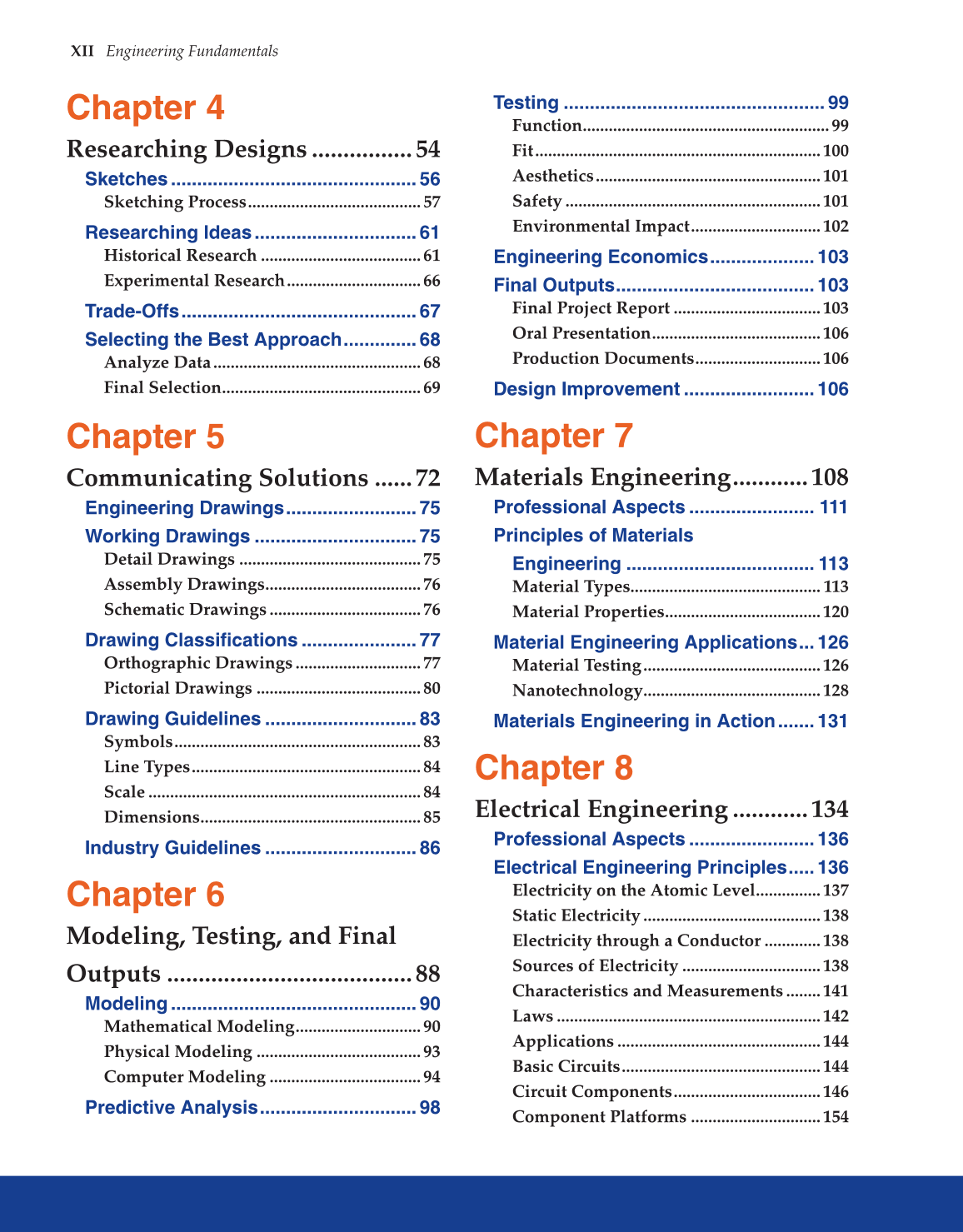 Engineering Fundamentals, 1st Edition page XII