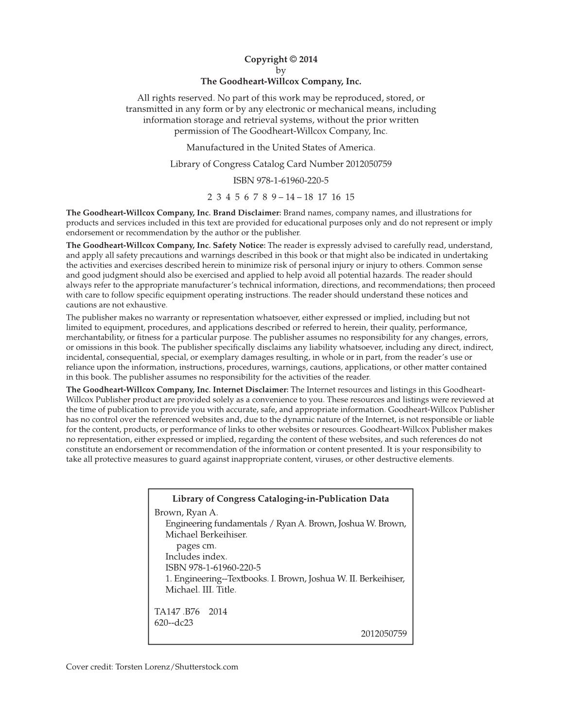 Engineering Fundamentals, 1st Edition page II