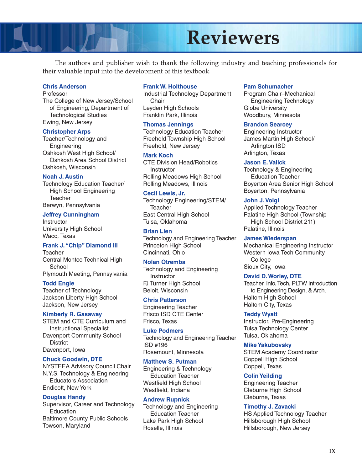 Engineering Fundamentals, 1st Edition page IX