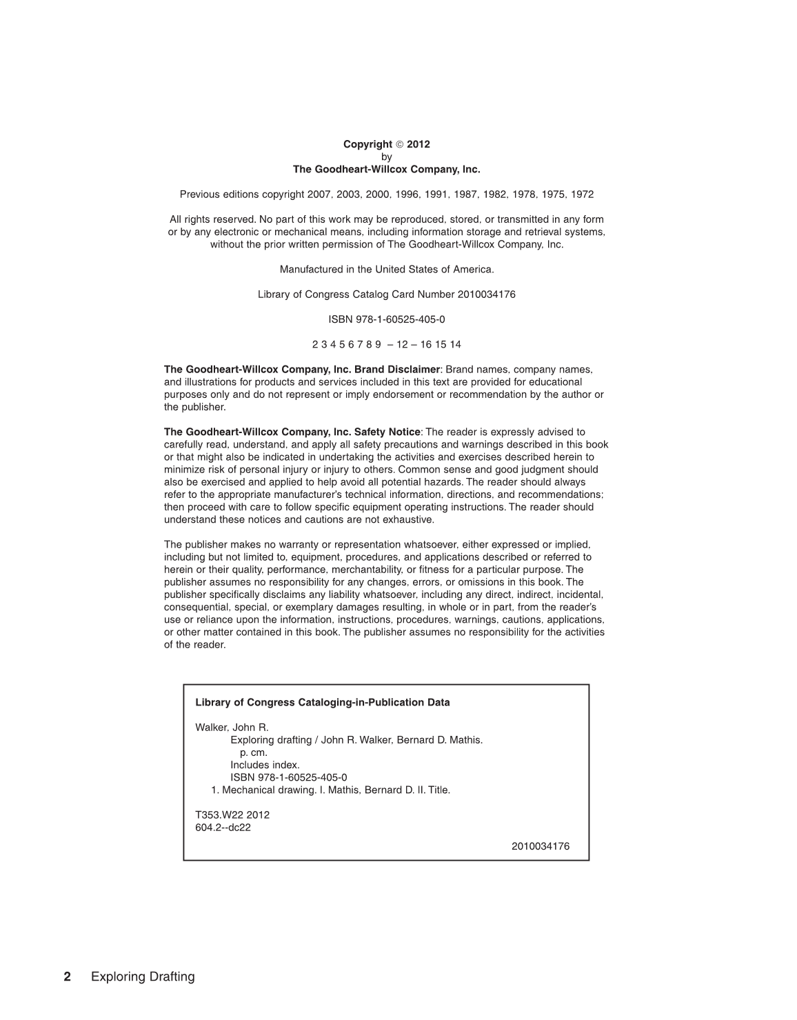 Exploring Drafting, 11th Edition page 2