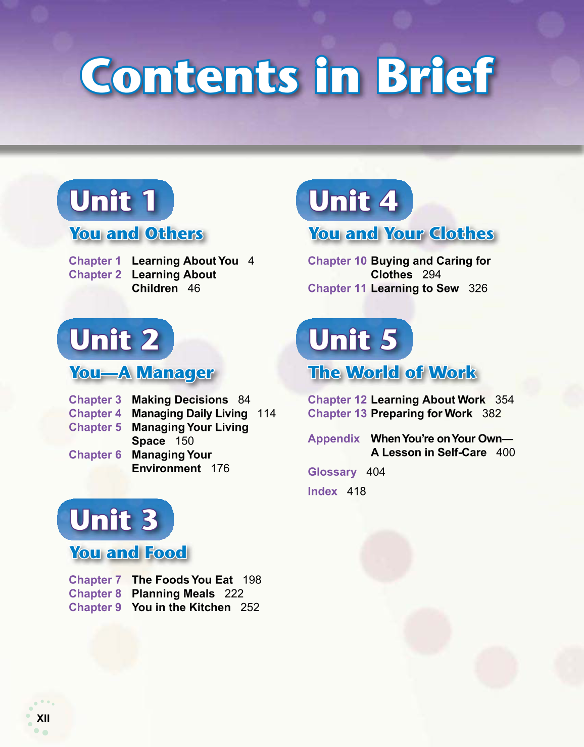 Exploring Life and Career, 6th Edition page XII