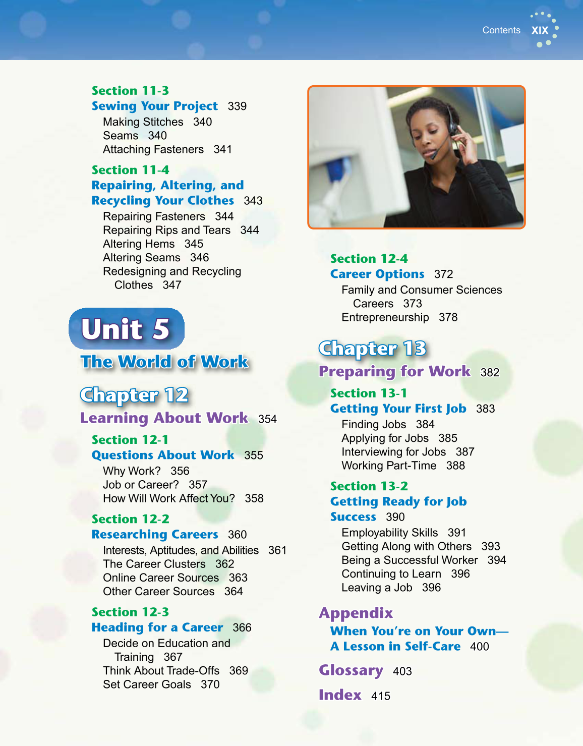 Exploring Life and Career, 6th Edition page XIX