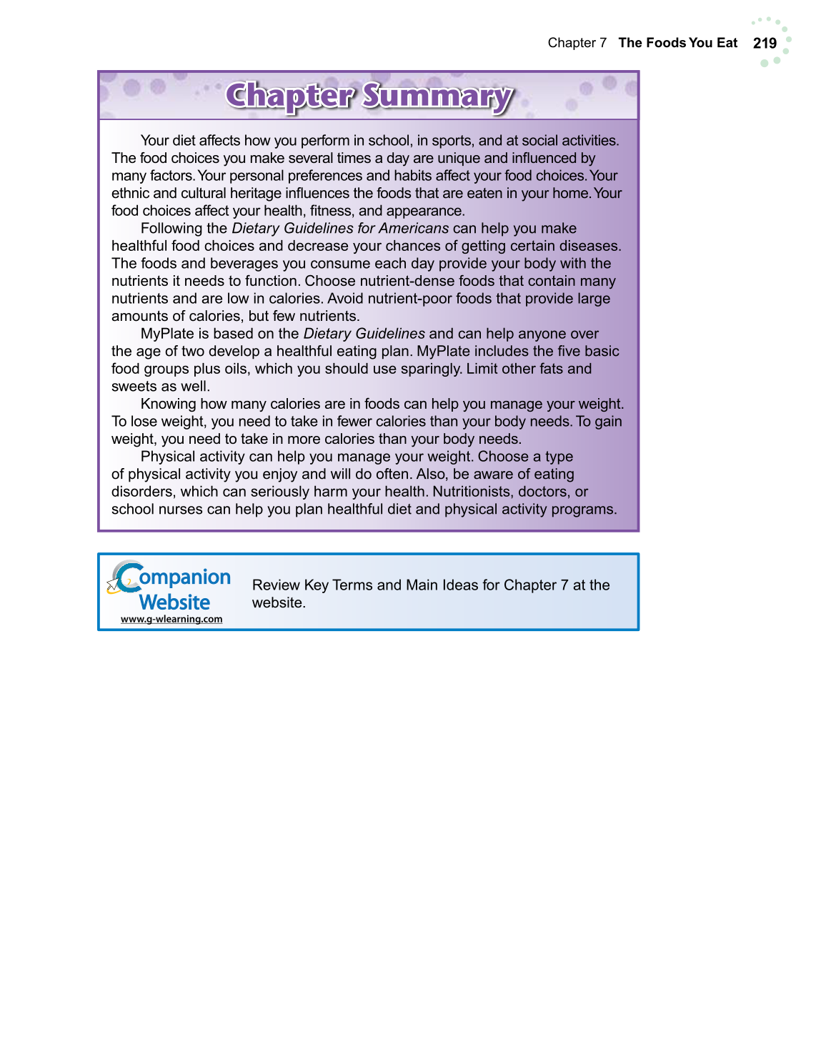 Exploring Life and Career, 6th Edition page 219