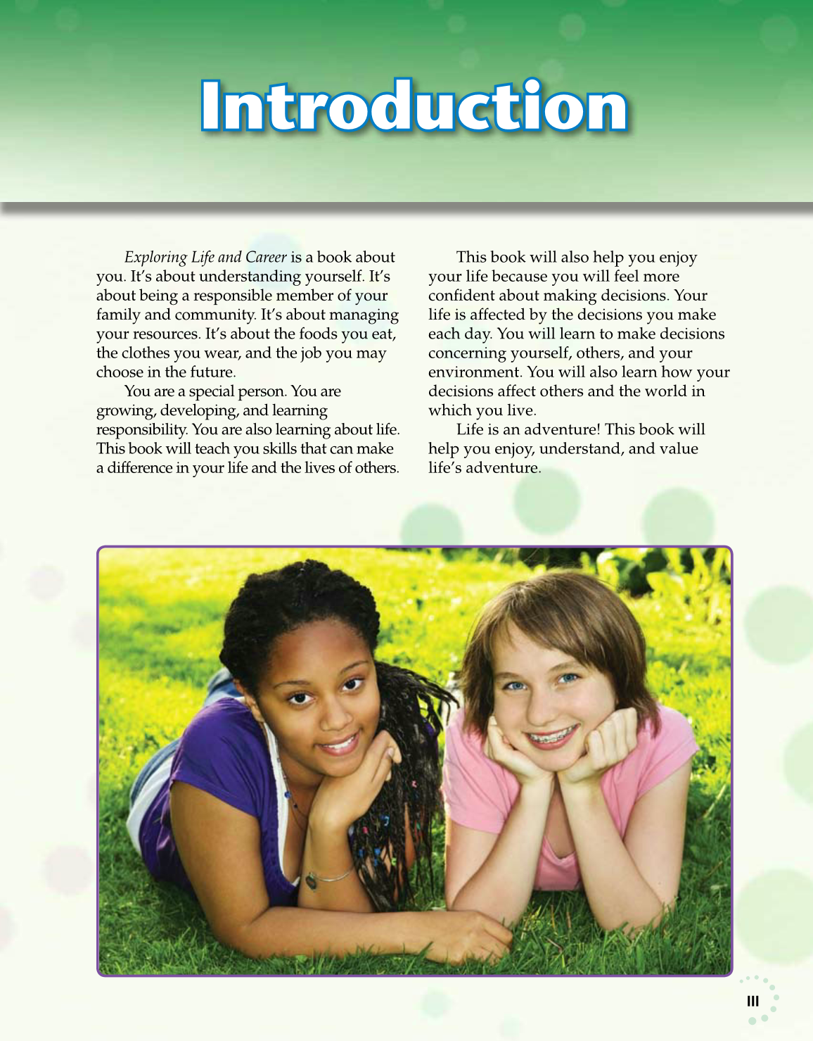 Exploring Life and Career, 6th Edition page III