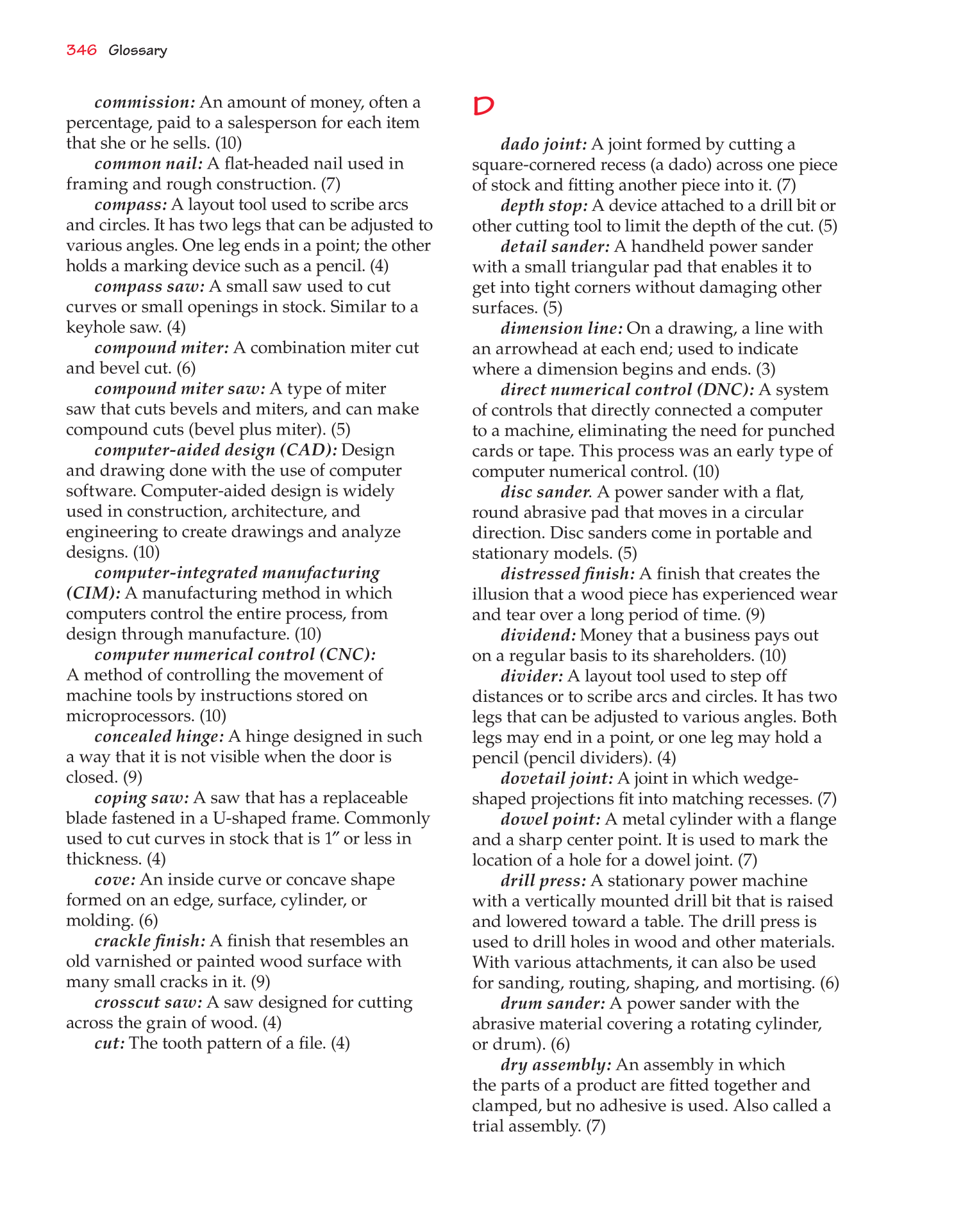 Exploring Woodworking: Fundamentals of Technology, 8th Edition page 352