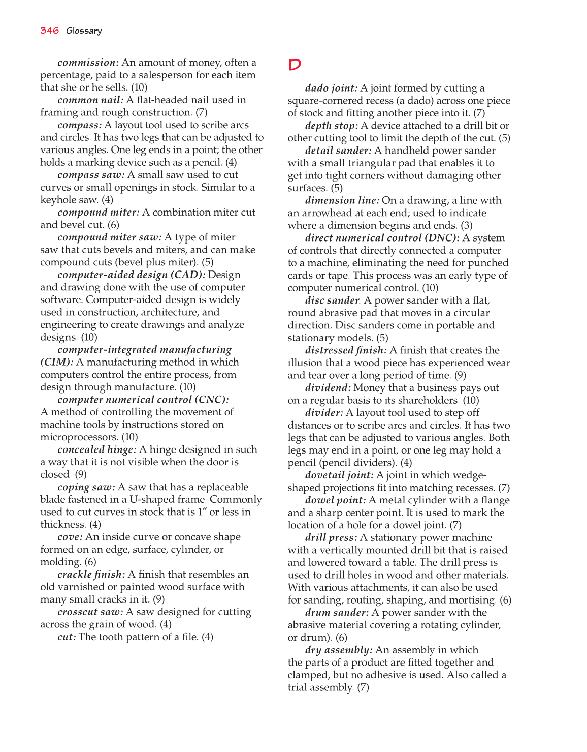 Exploring Woodworking: Fundamentals of Technology, 8th Edition page 352