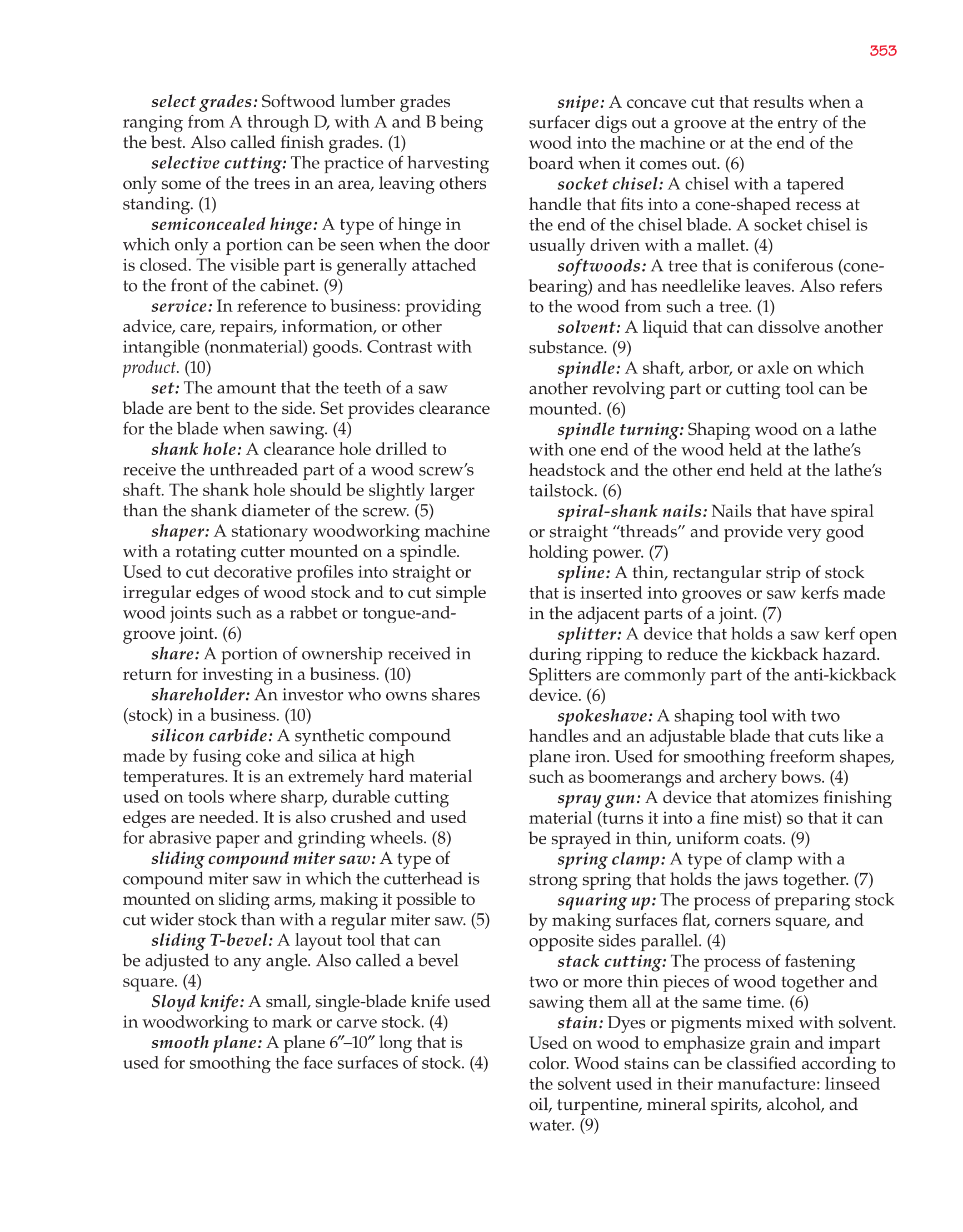 Exploring Woodworking: Fundamentals of Technology, 8th Edition page 359