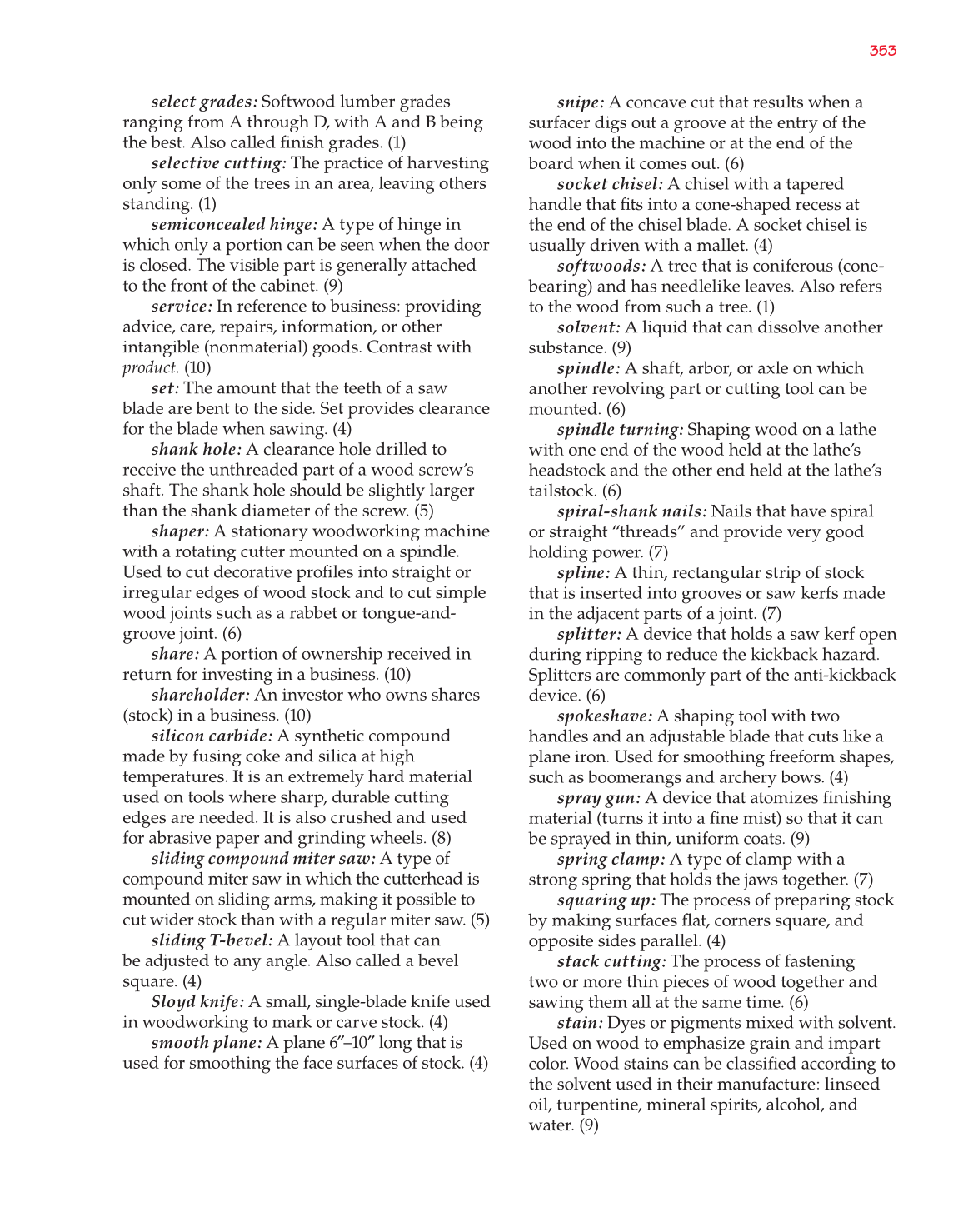 Exploring Woodworking: Fundamentals of Technology, 8th Edition page 359