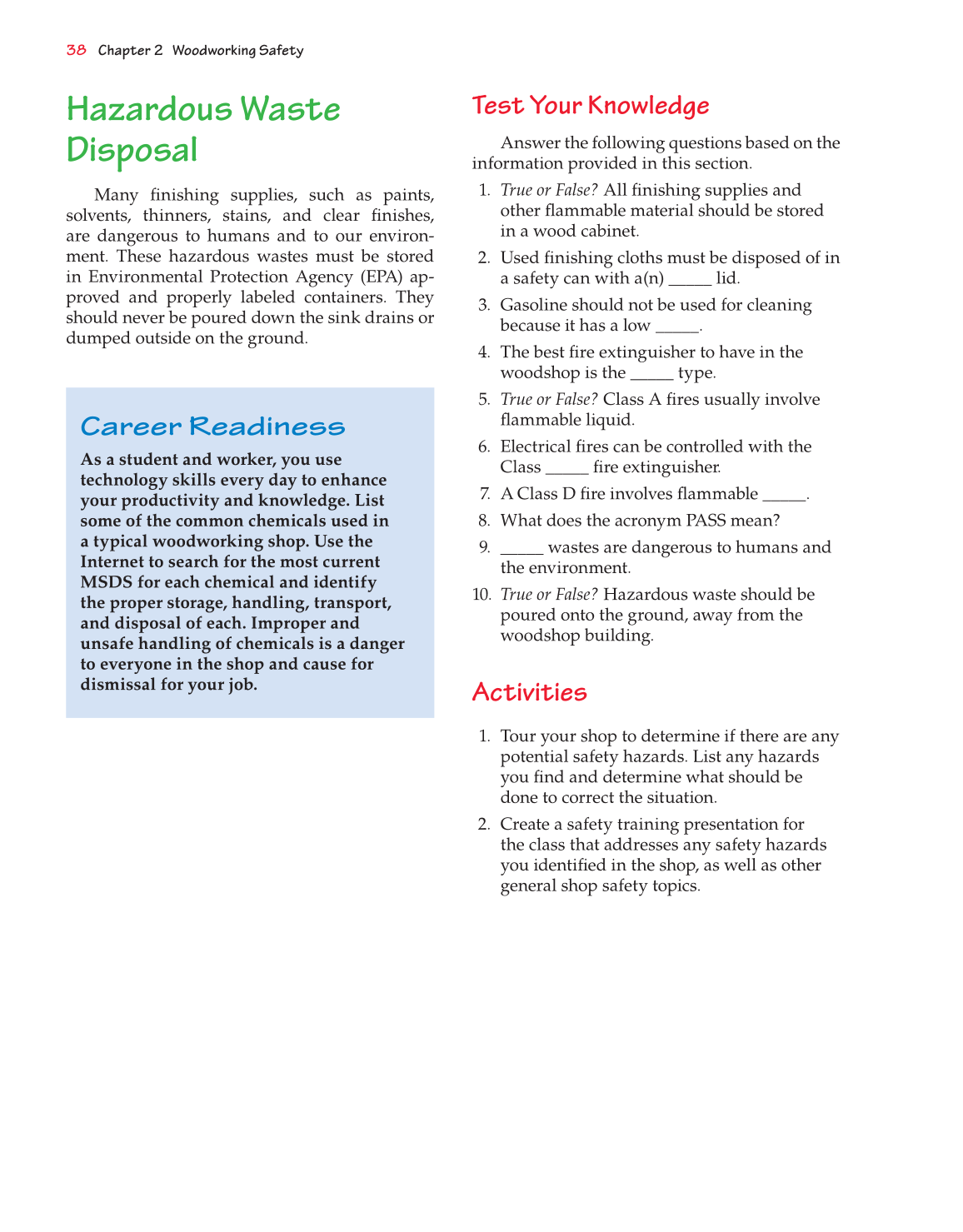 Exploring Woodworking: Fundamentals of Technology, 8th Edition page 44