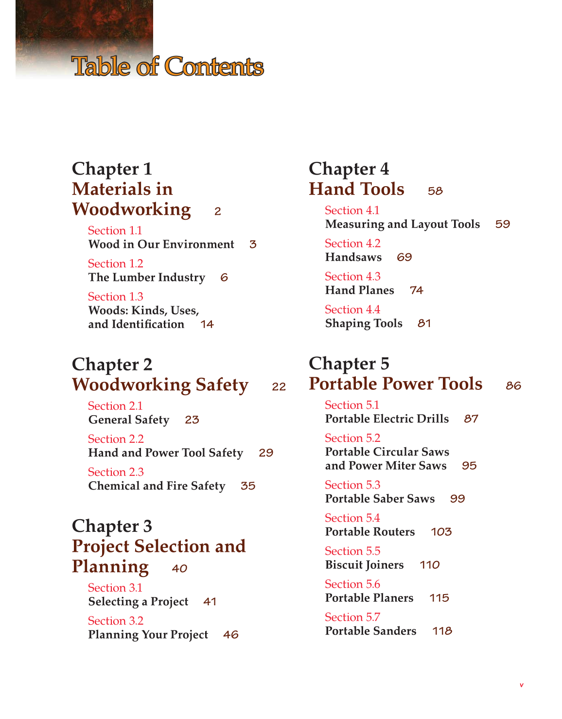Exploring Woodworking: Fundamentals of Technology, 8th Edition page 5