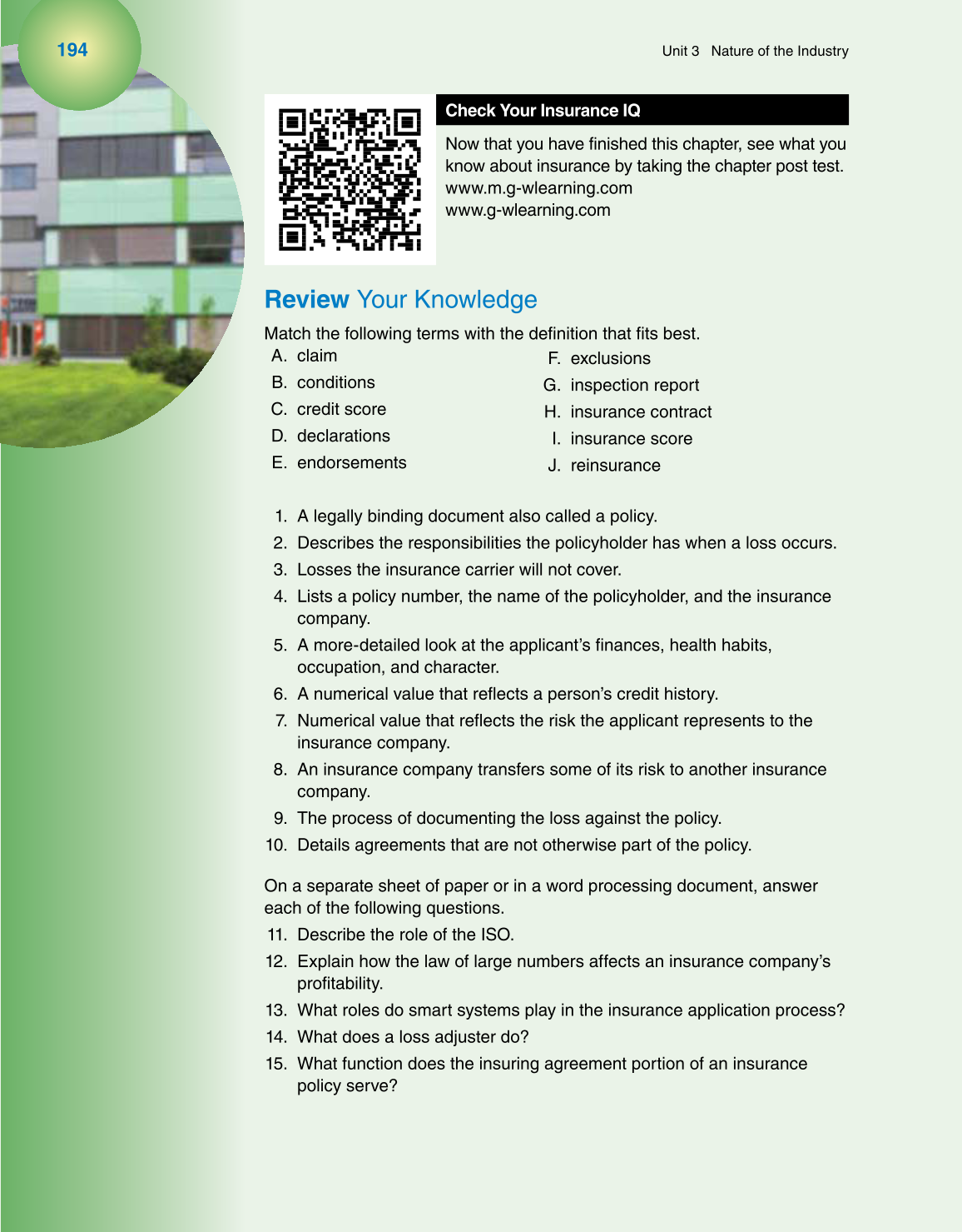 Insurance Operations, 1st Edition page 194