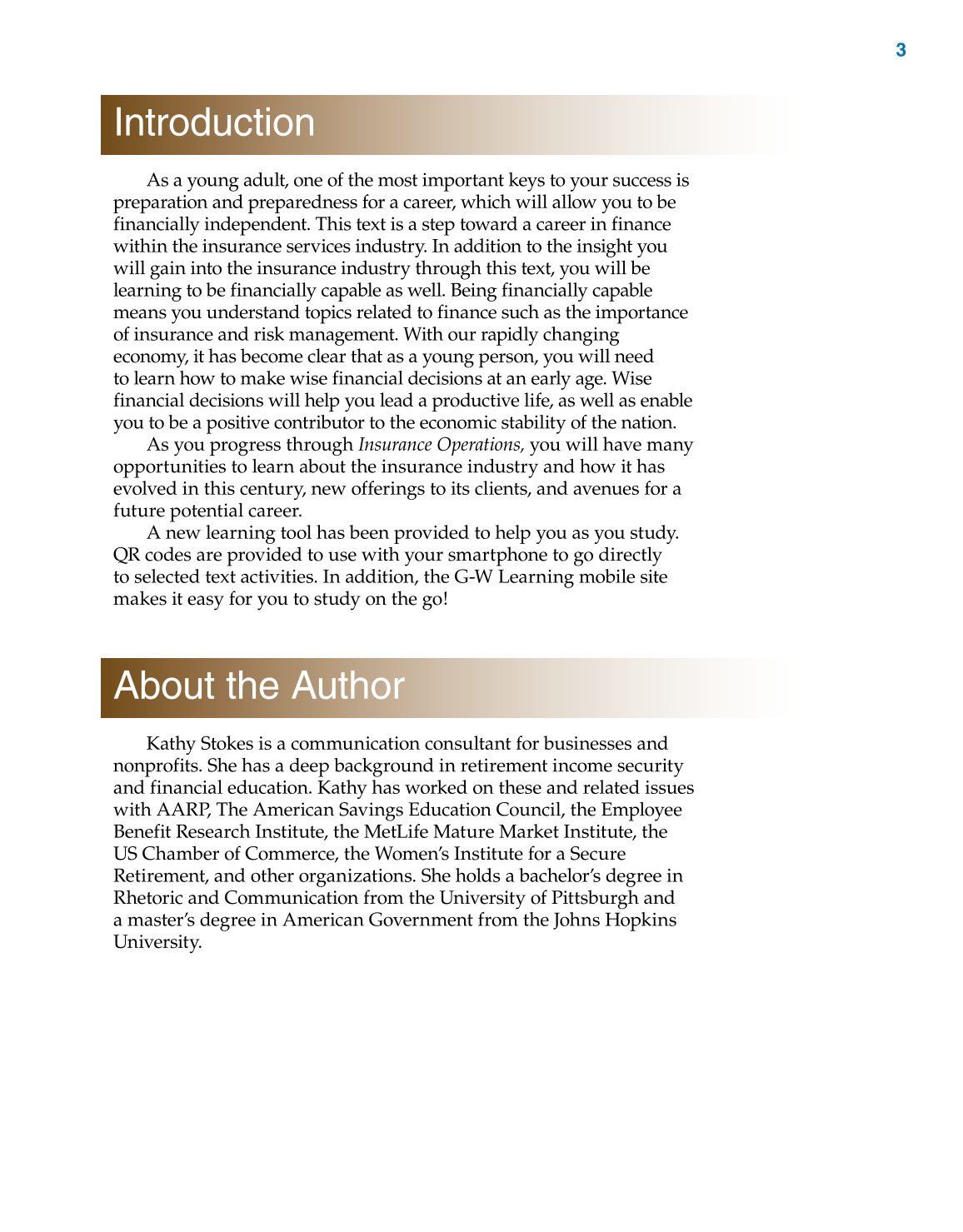 Insurance Operations, 1st Edition page 3