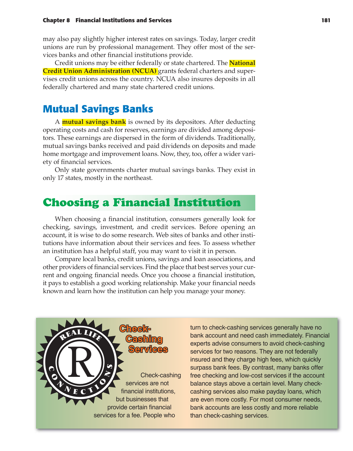 Foundations of Personal Finance, 8th Edition page 181
