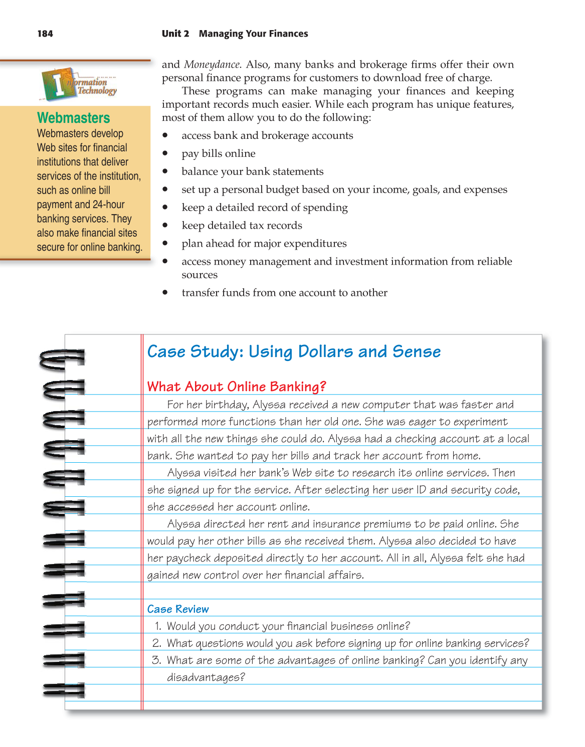 Foundations of Personal Finance, 8th Edition page 184