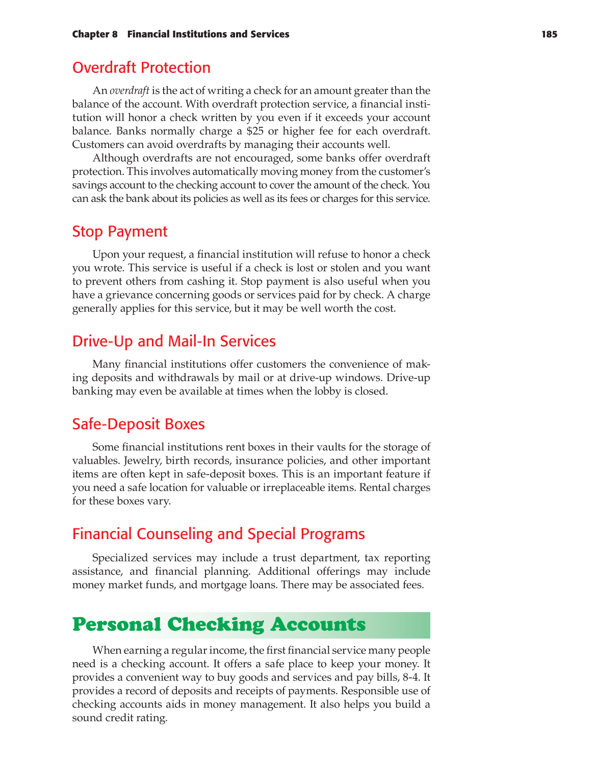 Foundations of Personal Finance, 8th Edition page 185