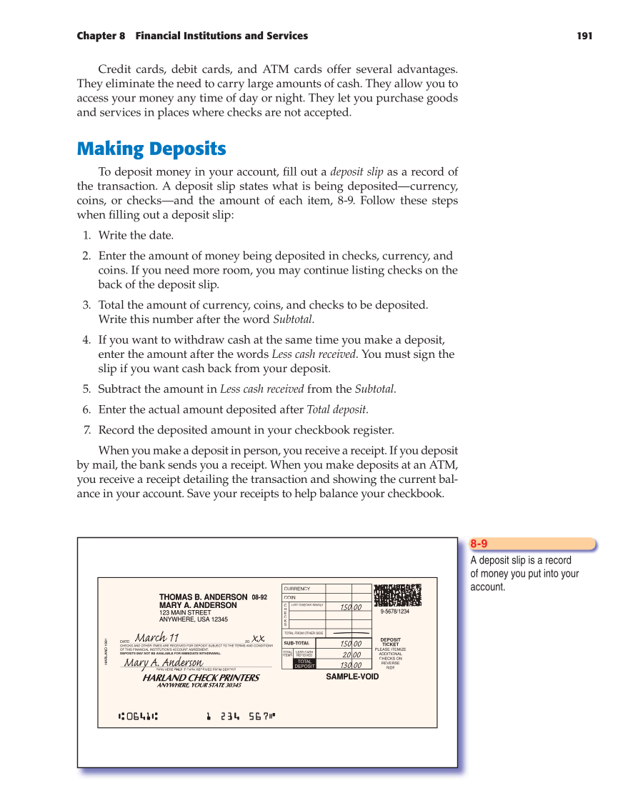 Foundations of Personal Finance, 8th Edition page 191