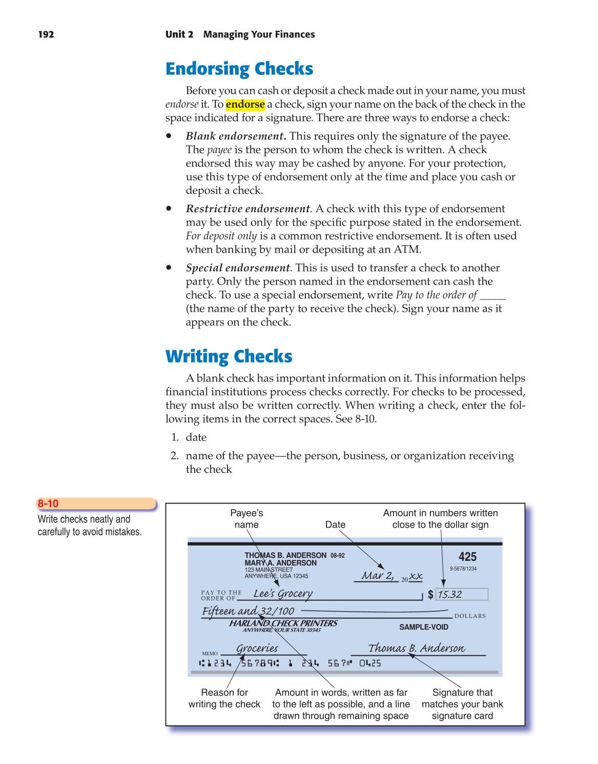 Foundations of Personal Finance, 8th Edition page 192