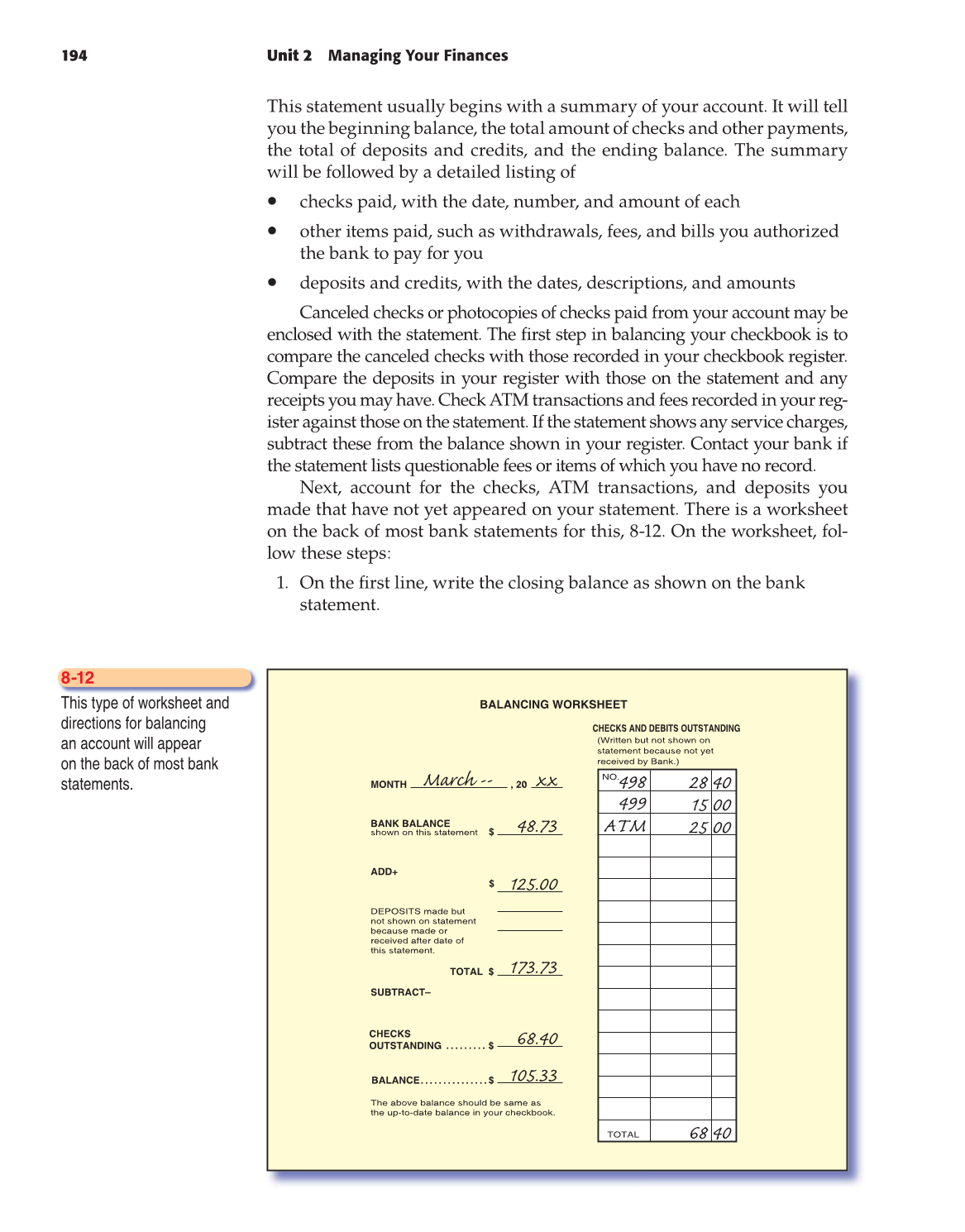 Foundations of Personal Finance, 8th Edition page 194
