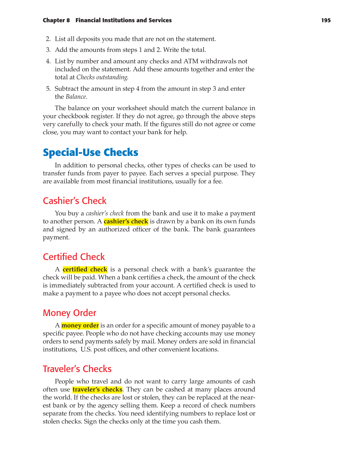 Foundations of Personal Finance, 8th Edition page 195