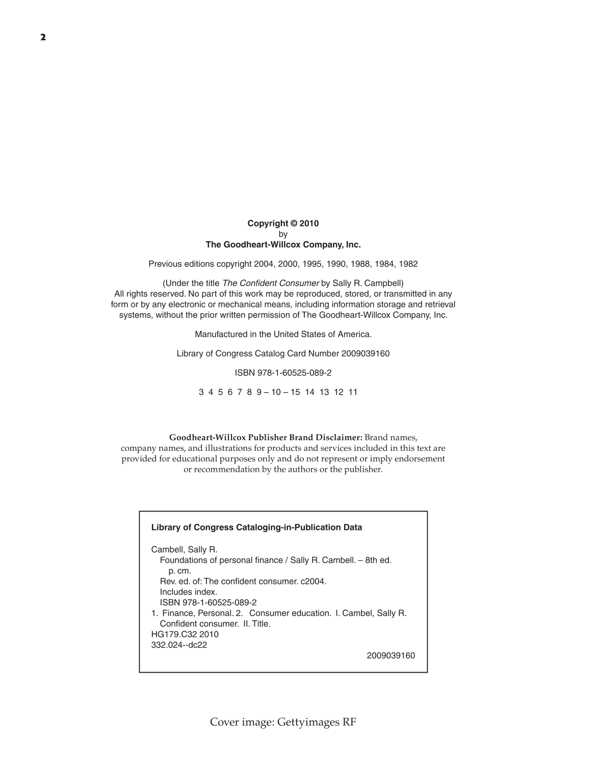 Foundations of Personal Finance, 8th Edition page 2