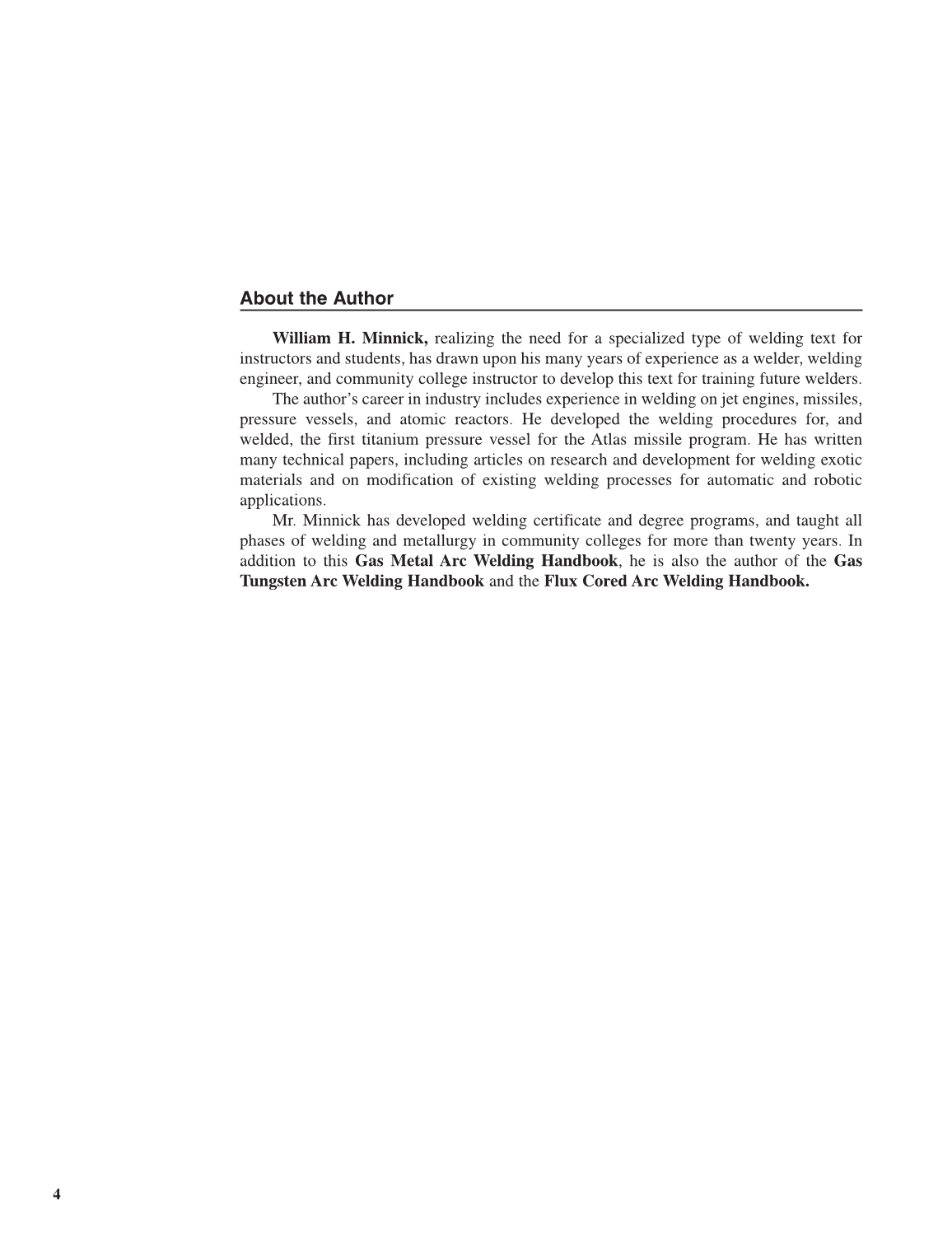 Gas Metal Arc Welding Handbook, 5th Edition page 4