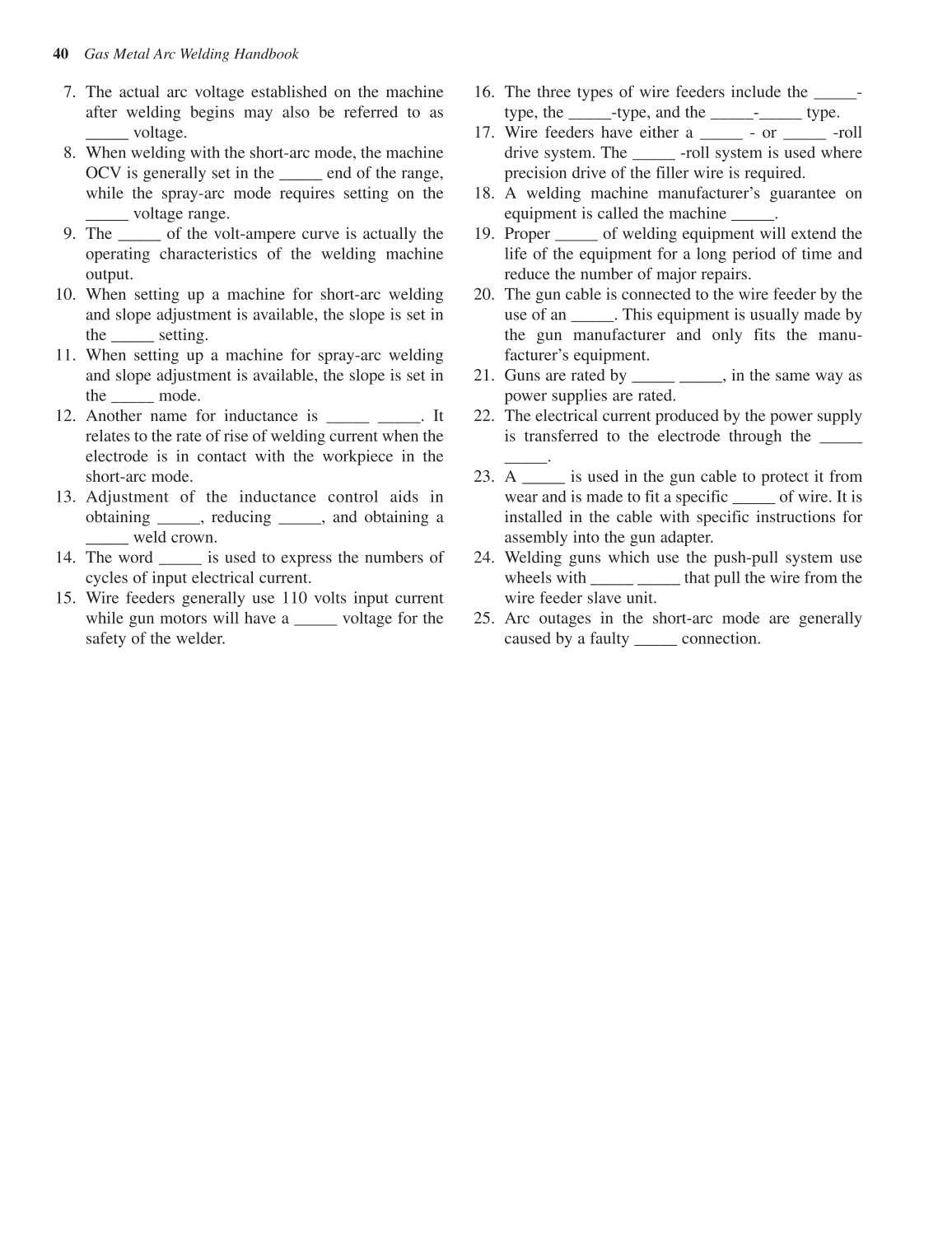 Gas Metal Arc Welding Handbook, 5th Edition page 40