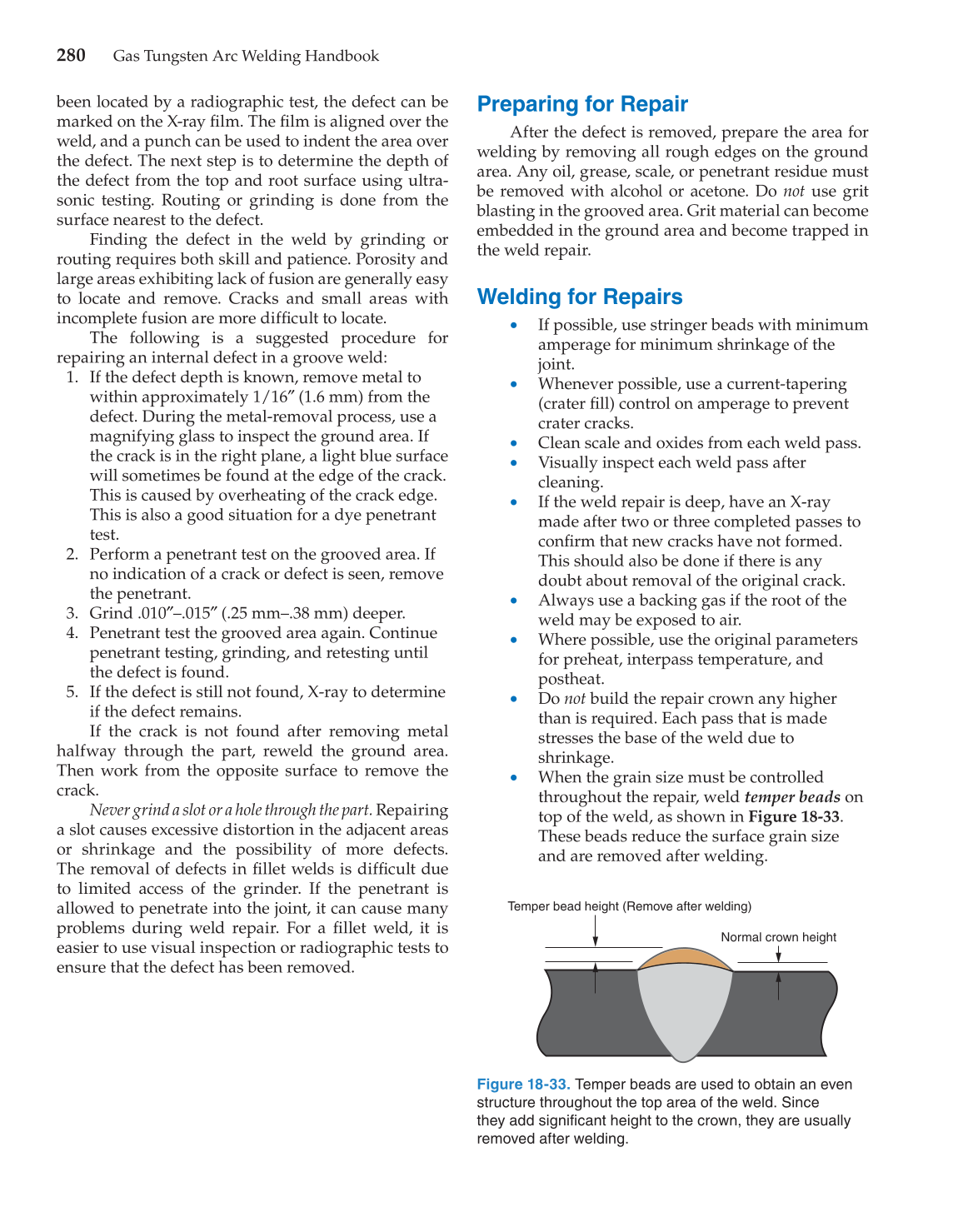 Gas Tungsten Arc Welding Handbook, 6th Edition page 280