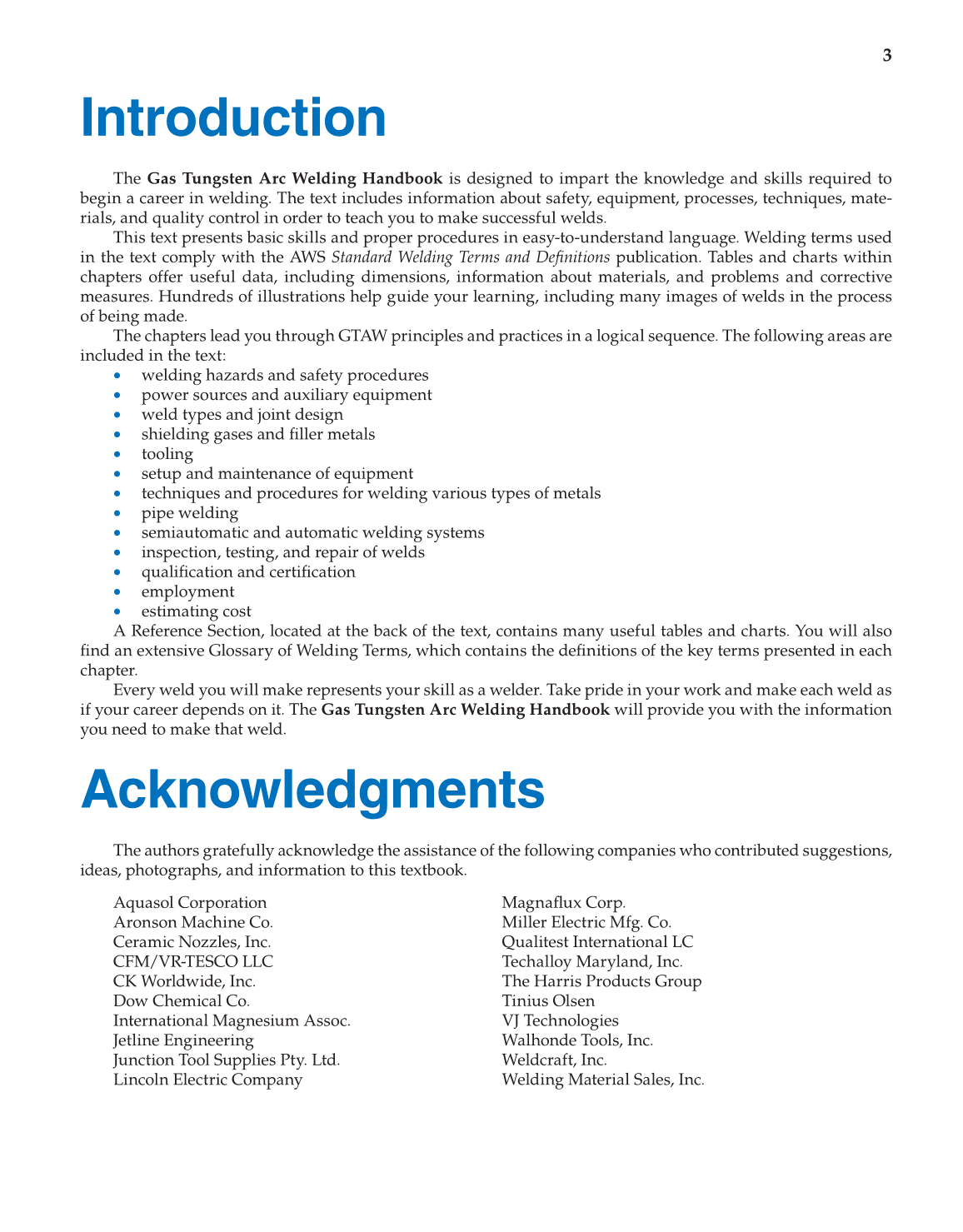 Gas Tungsten Arc Welding Handbook, 6th Edition page 3