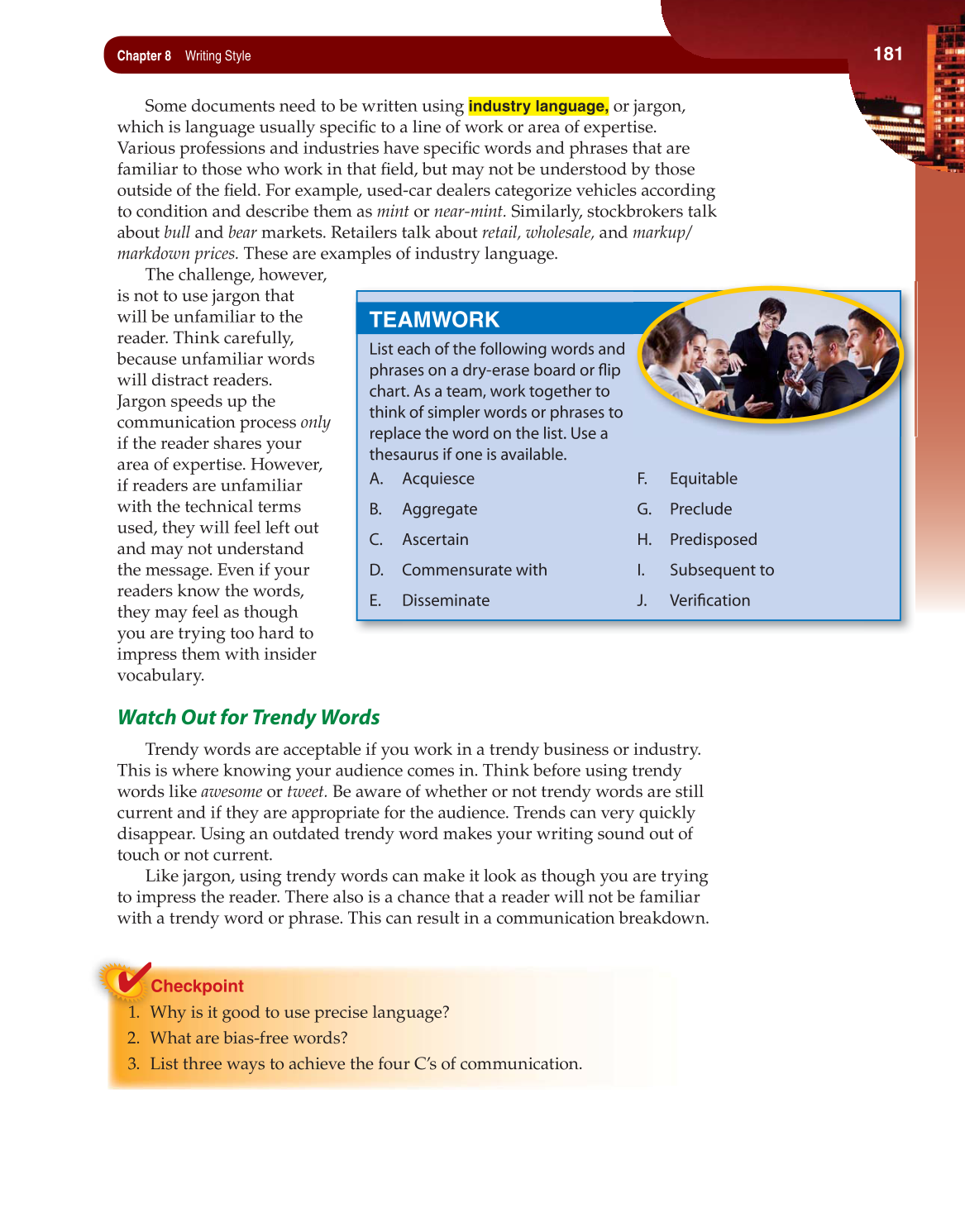 Fundamentals of Business Communication, 1st Edition page 181