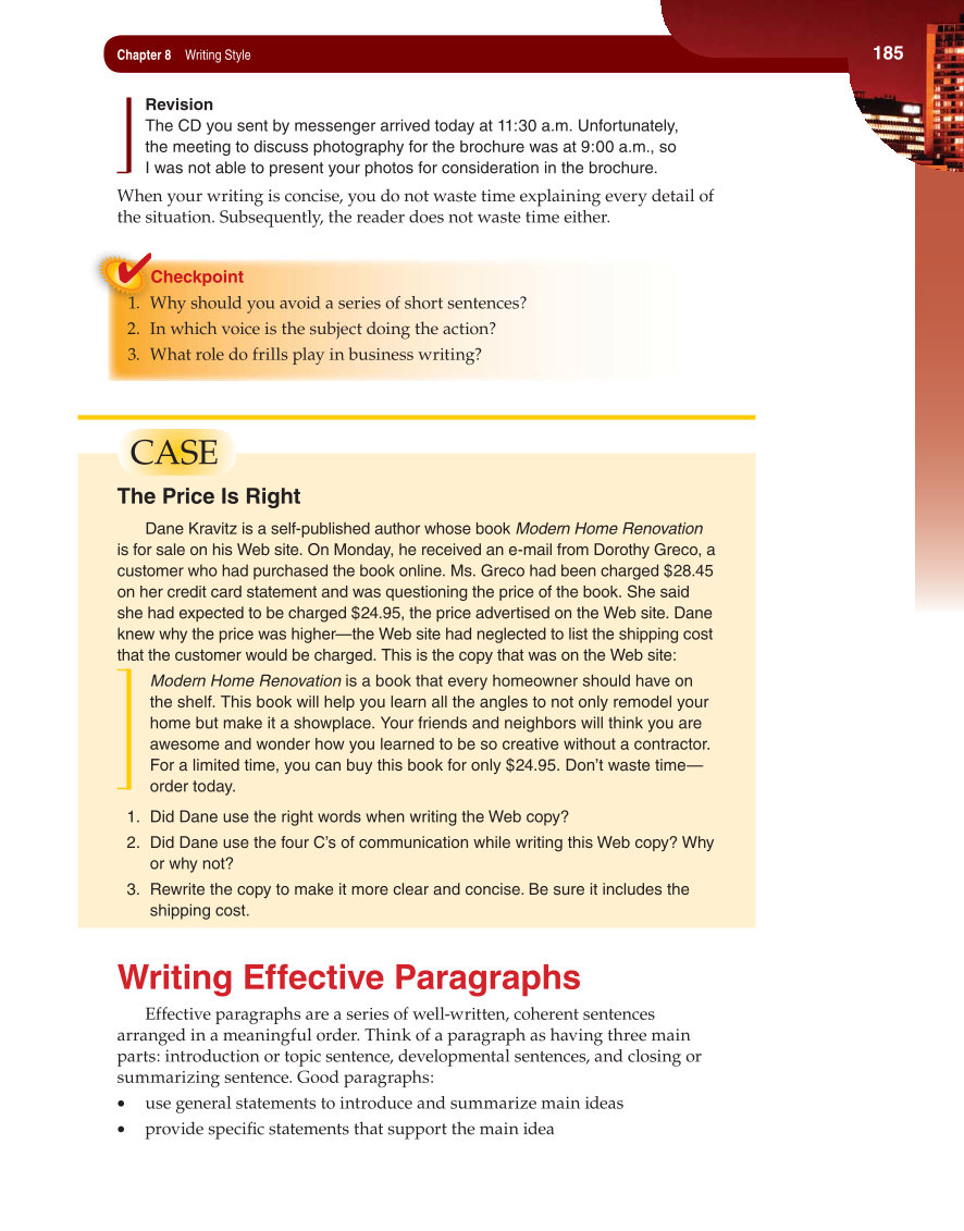Fundamentals of Business Communication, 1st Edition page 185