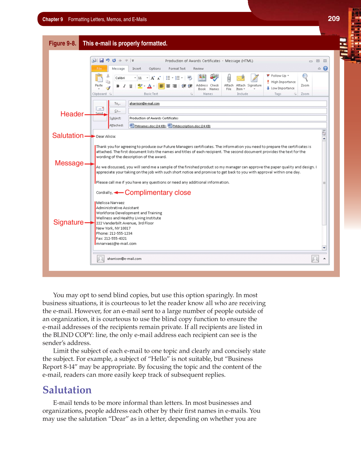 Fundamentals of Business Communication, 1st Edition page 209