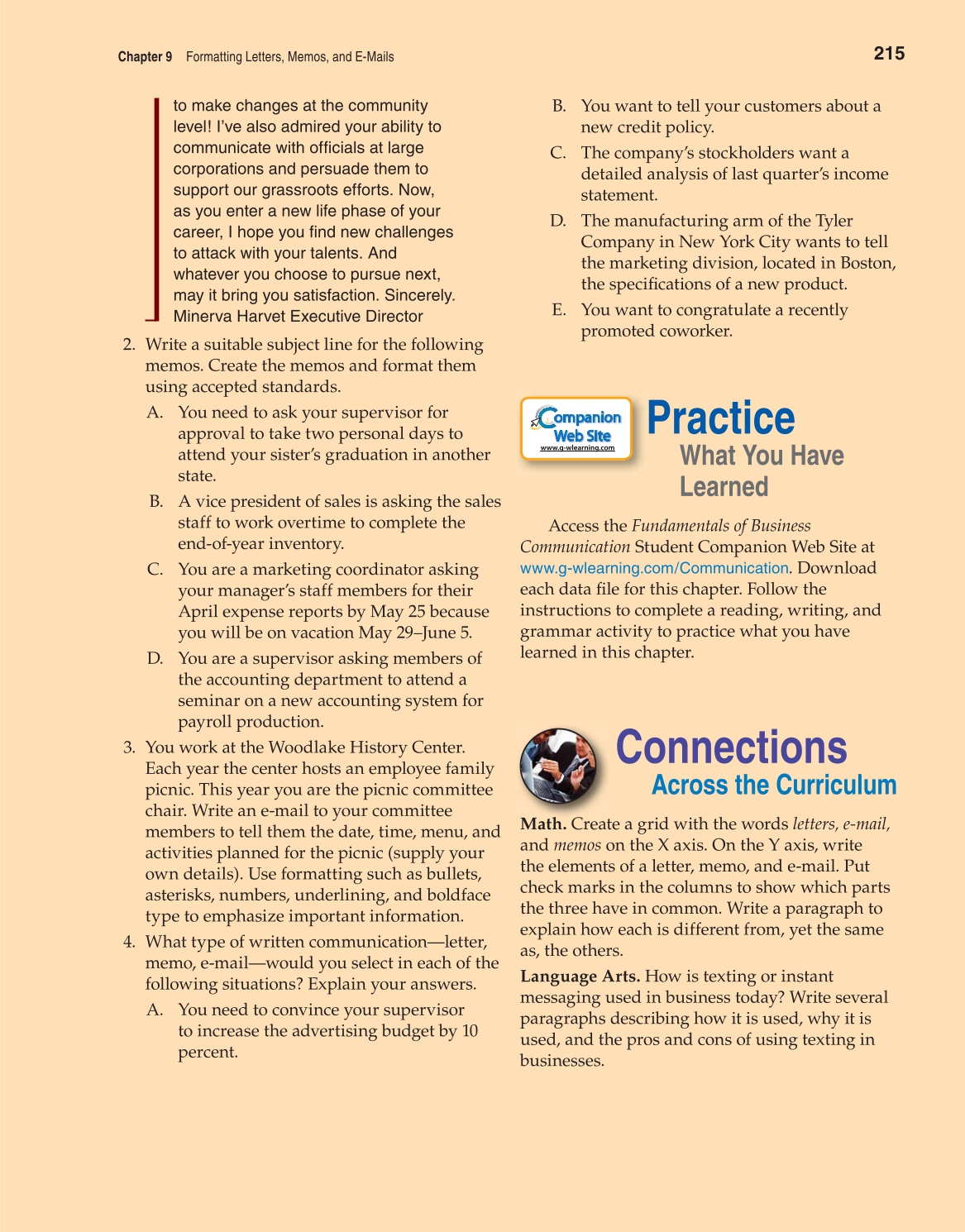Fundamentals of Business Communication, 1st Edition page 215