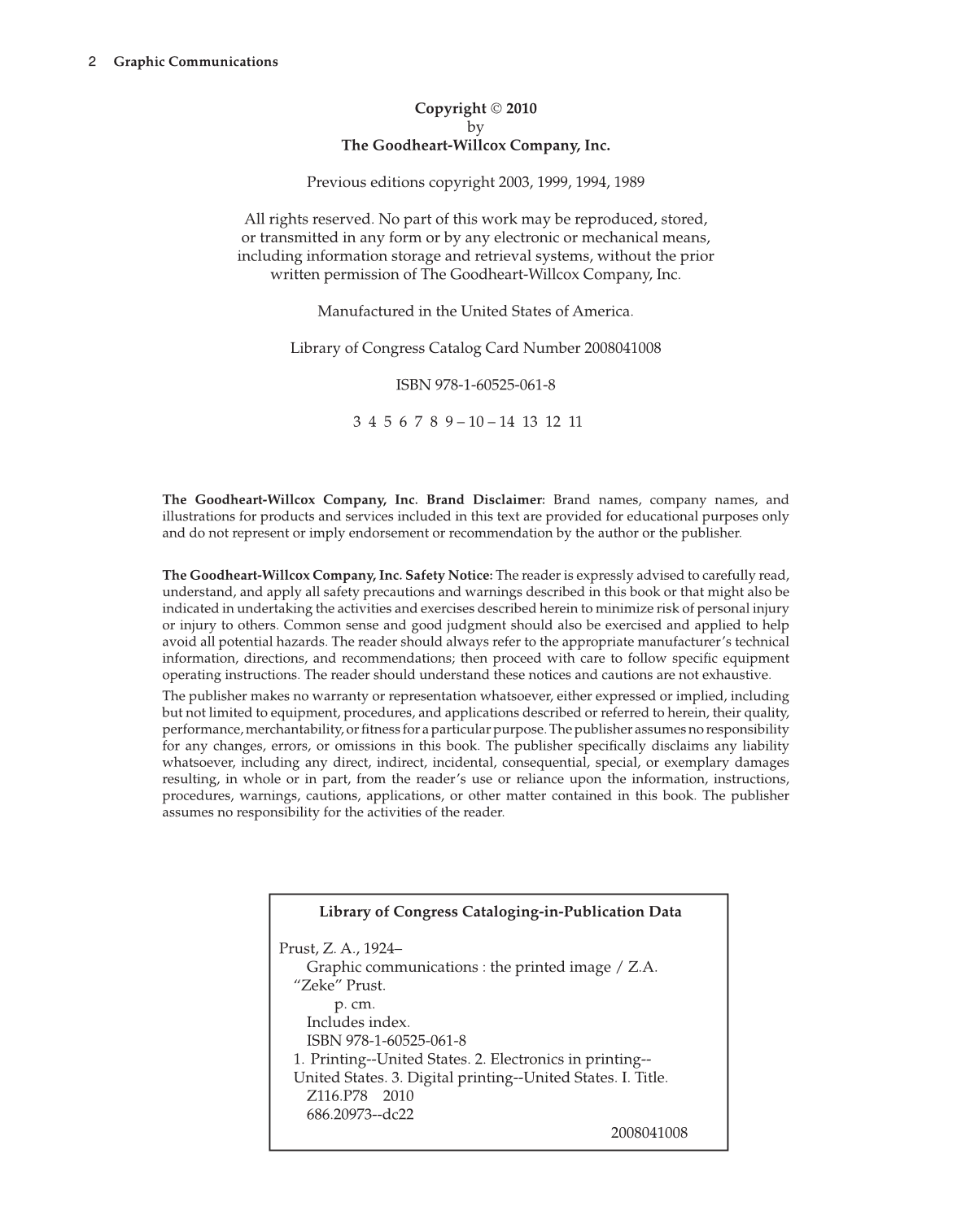 Graphic Communications, 5th Edition page 2