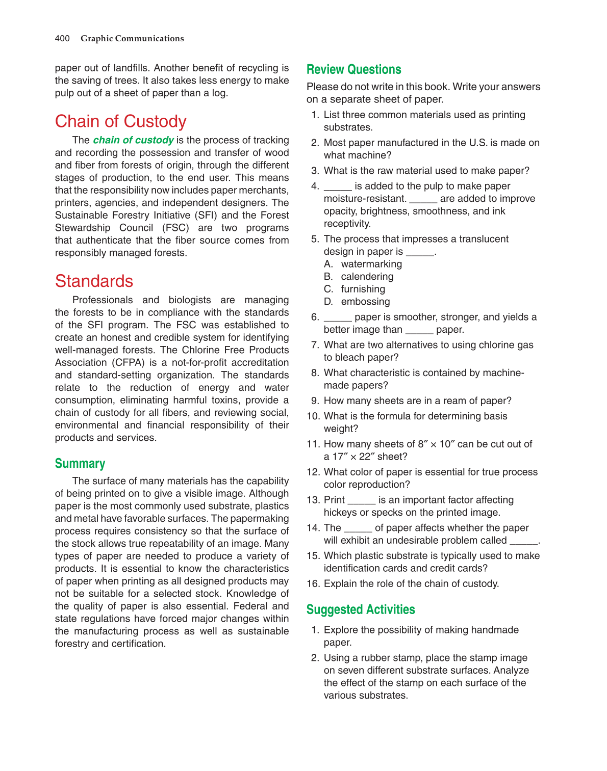 Graphic Communications, 5th Edition page 400