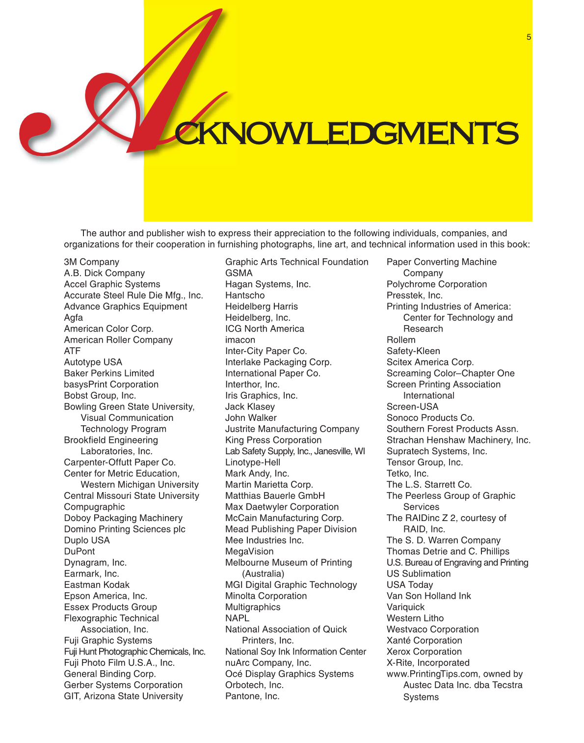 Graphic Communications, 5th Edition page 5