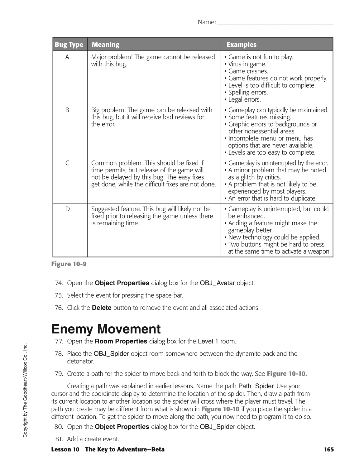Introduction to Video Game Design, 1st Edition page 165